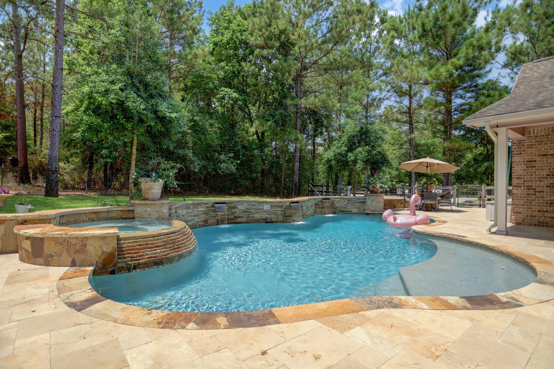 2019 pool built by Innovative Pools heated $160,000.  The pool heater has 400k BTU can heat entire pool in 2 hours.  Turn on the pool with the pentair wireless remote on your smart phone via the app.