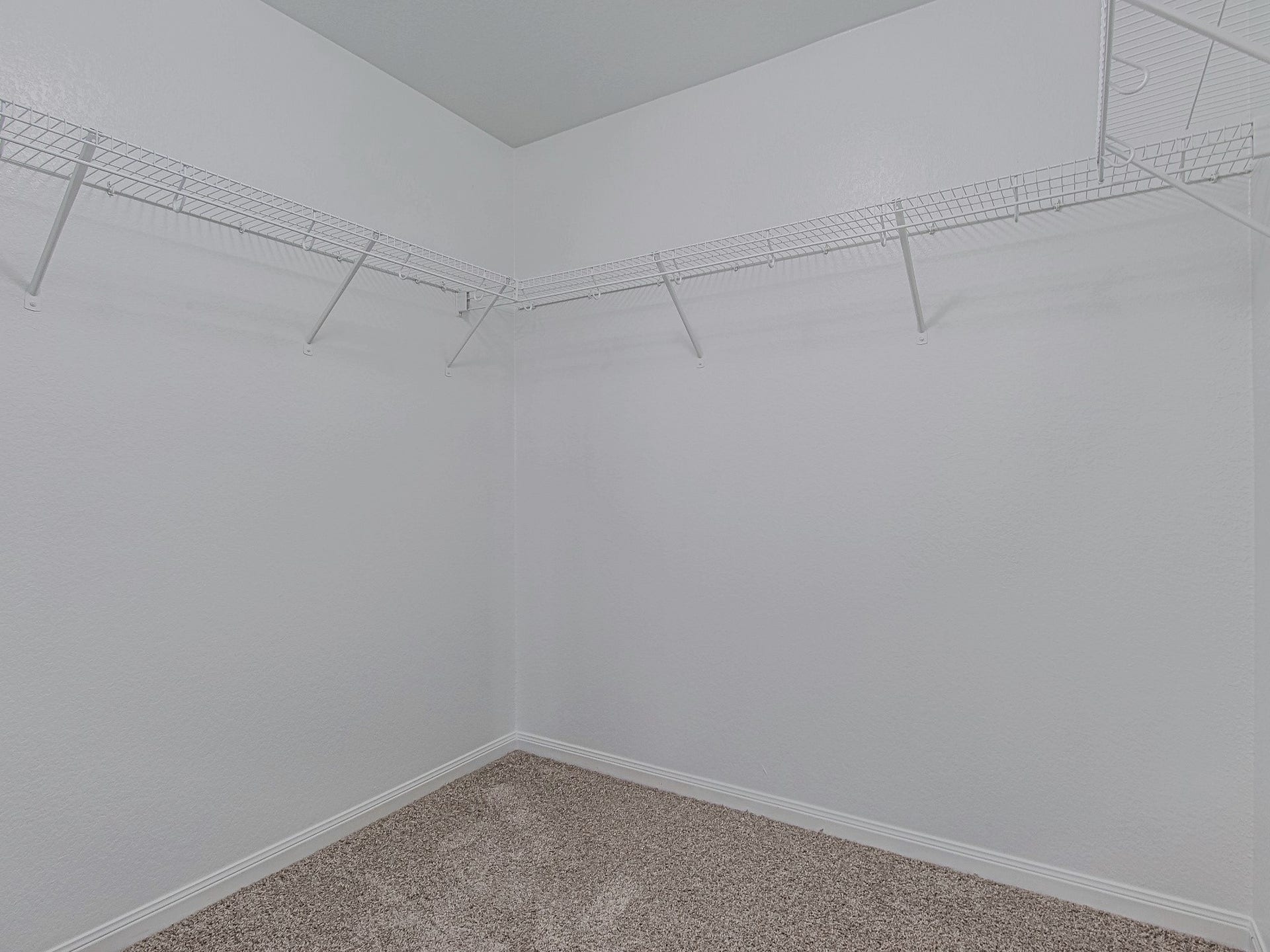 1223 Emerald Stone Drive, Rosharon, TX 77583 The walk-in closet features wraparound shelving and hanging rods to keep clothing and accessories organized.