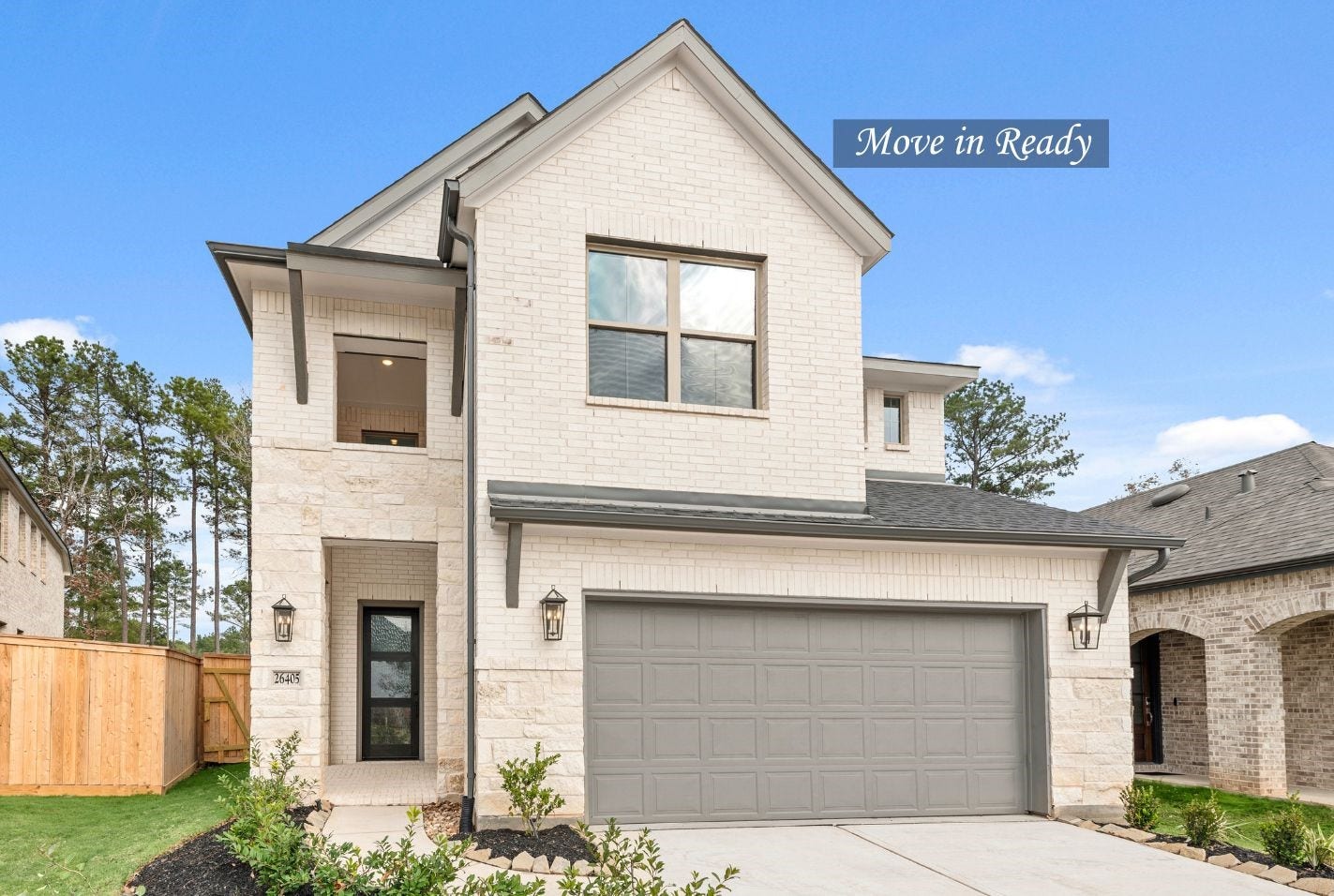 Move in Ready. Westin Homes *New Construction* Haven X Plan. Grass is digitally enhanced.