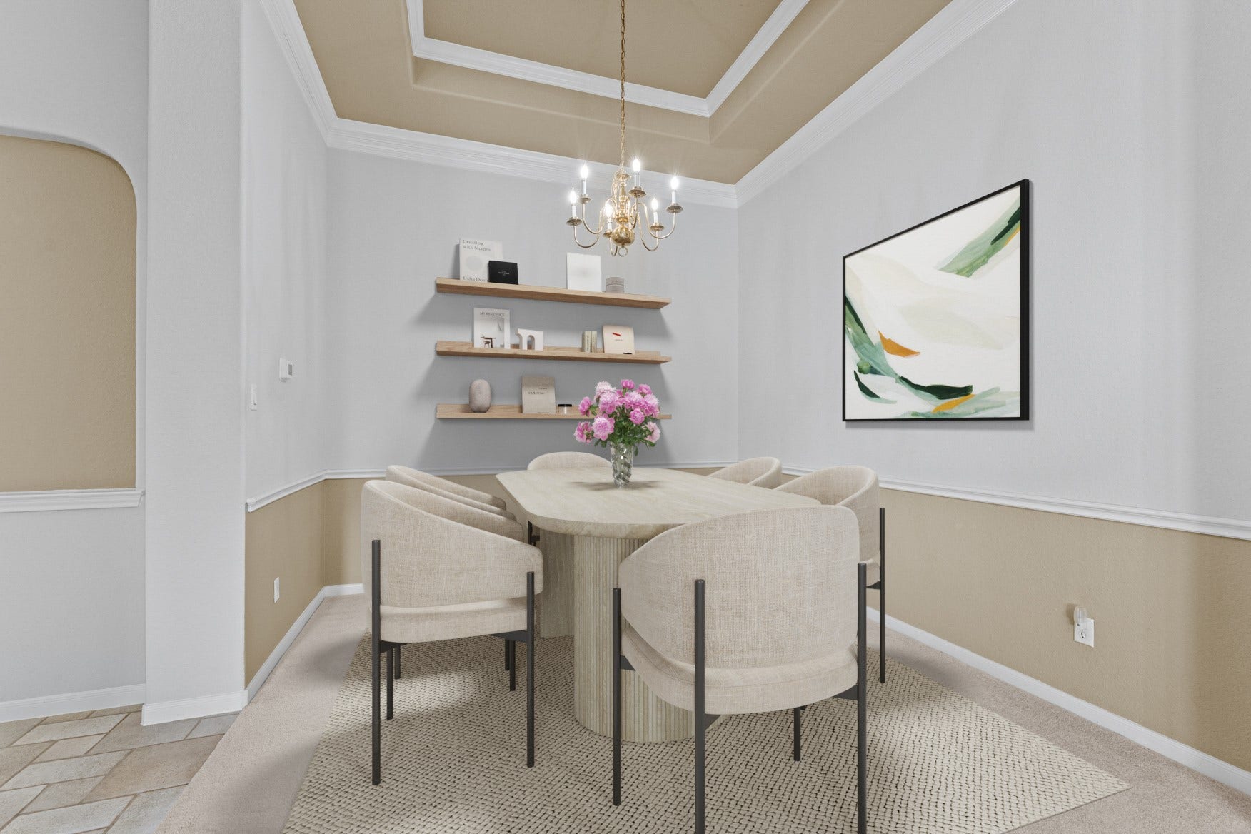 16503 Oat Mill Drive, Houston, TX 77095 Virtually staged as a dining area.
