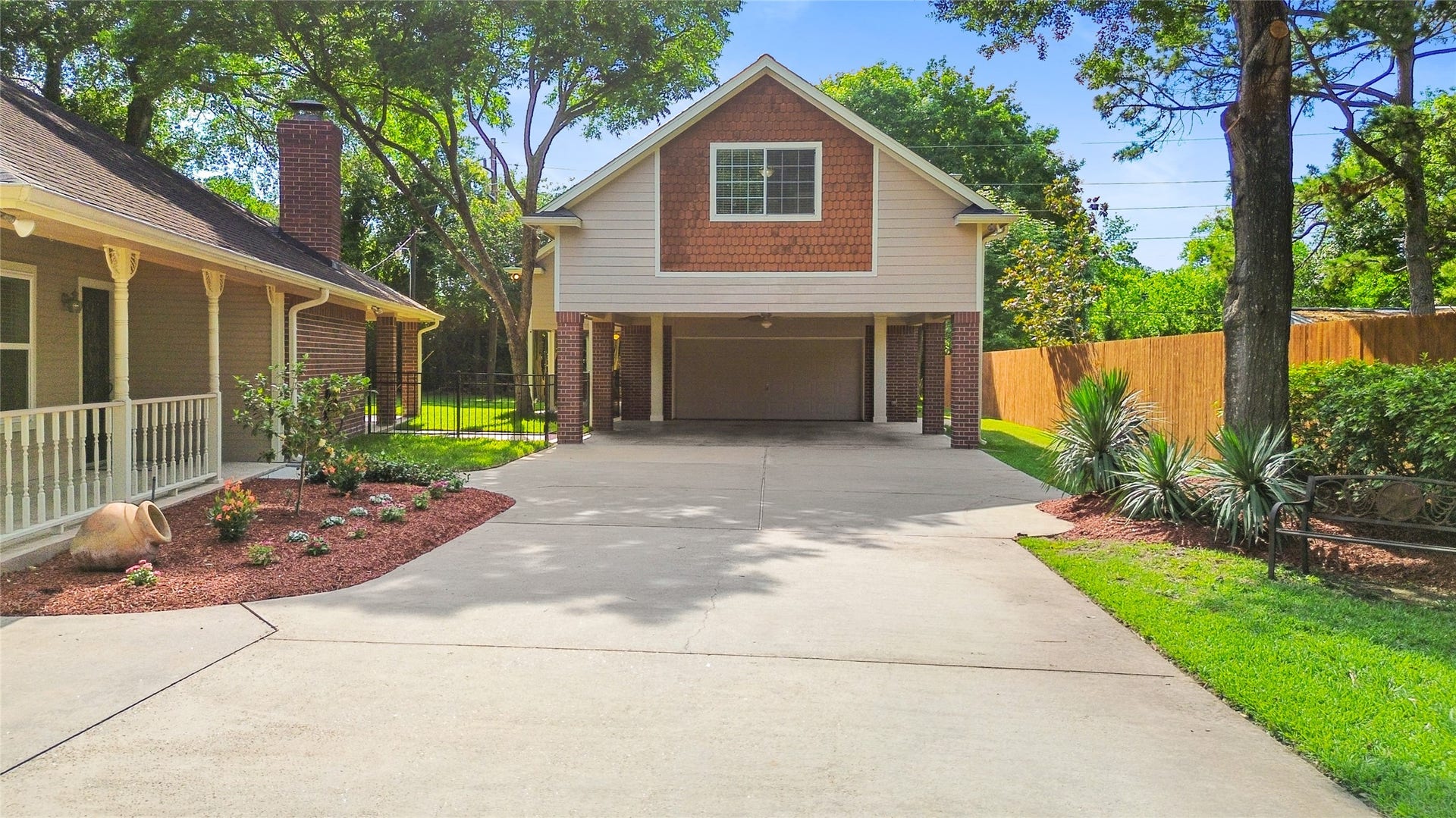 A standout 1,408 sq ft guest house delivers true flexibility, featuring 2 full bedrooms and a complete kitchen, ideal for hosting extended family, accommodating visitors, or generating rental income. Add in the detached garage and expansive driveway, and you have all the room you need for parking, hobbies, storage, or weekend projects with ease.