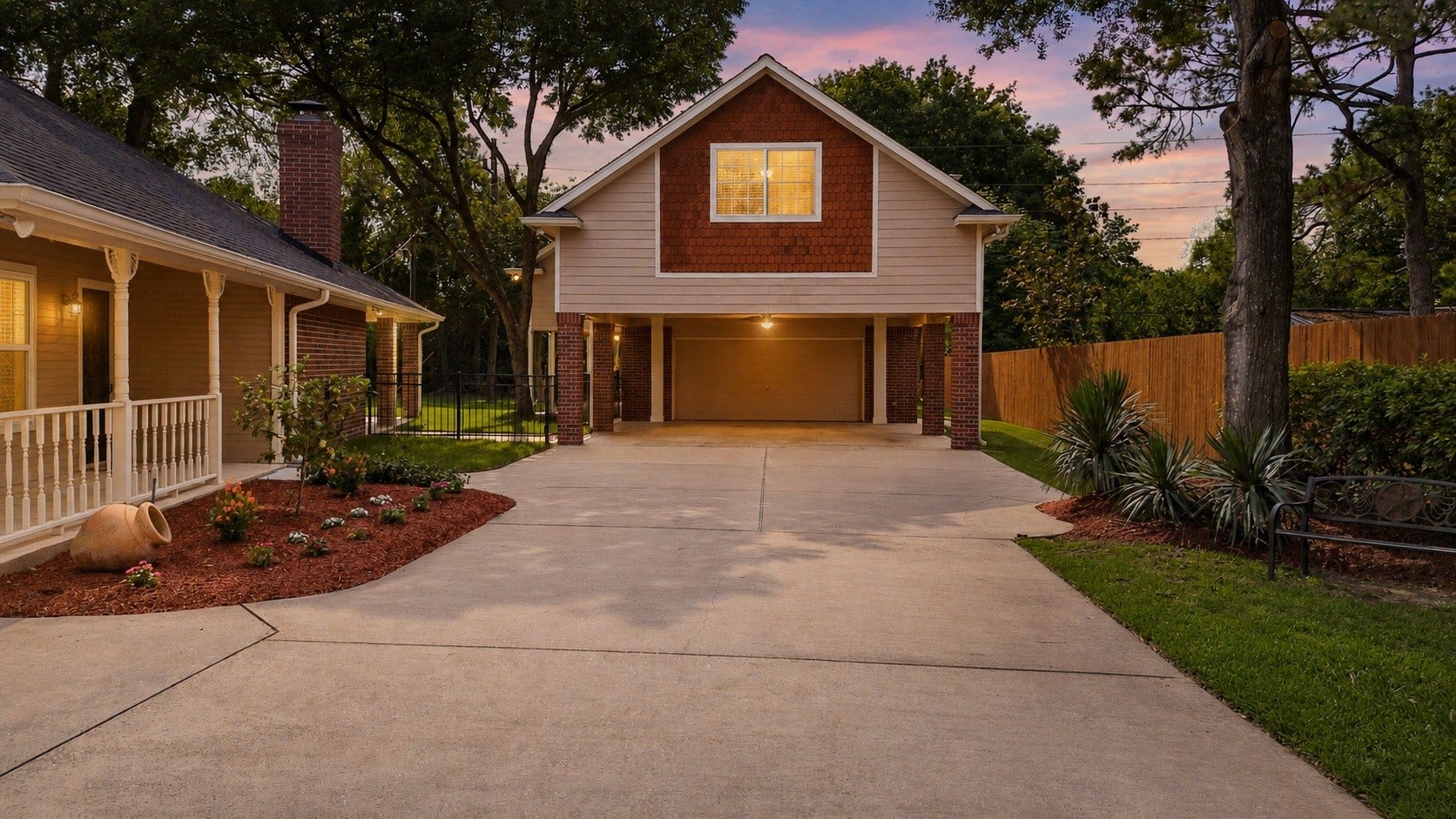 A standout 1,408 sq ft guest house delivers true flexibility, featuring 2 full bedrooms and a complete kitchen, ideal for hosting extended family, accommodating visitors, or generating rental income. Add in the detached garage and expansive driveway, and you have all the room you need for parking, hobbies, storage, or weekend projects with ease.