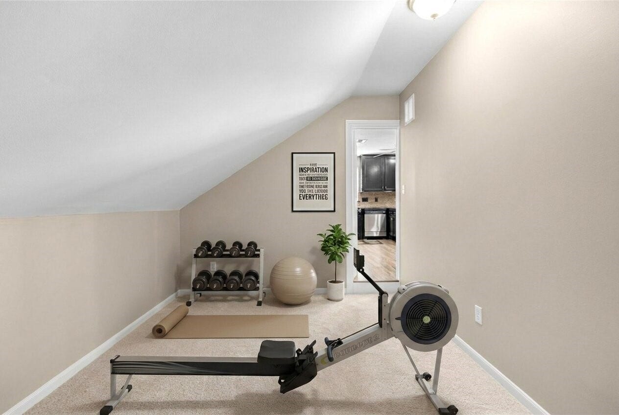 This versatile upstairs flex room gives you endless possibilities for a media room, game room, workout area, guest suite, or additional living space. This space has been virtually adjusted using artificial intelligence.