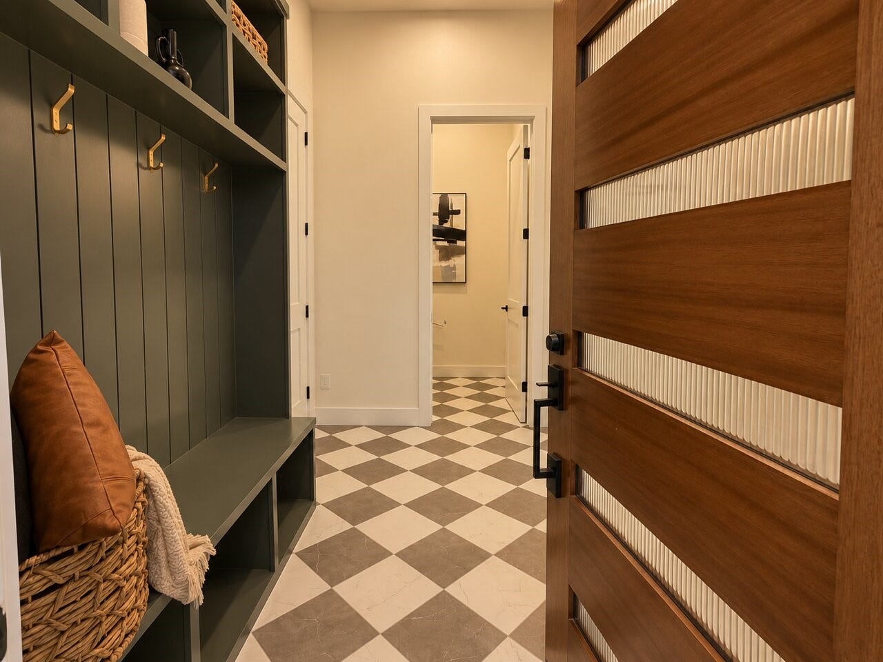 1122 Robbie Street, Houston, TX 77009 Entry mudroom for storing shoes, bags, and jackets.