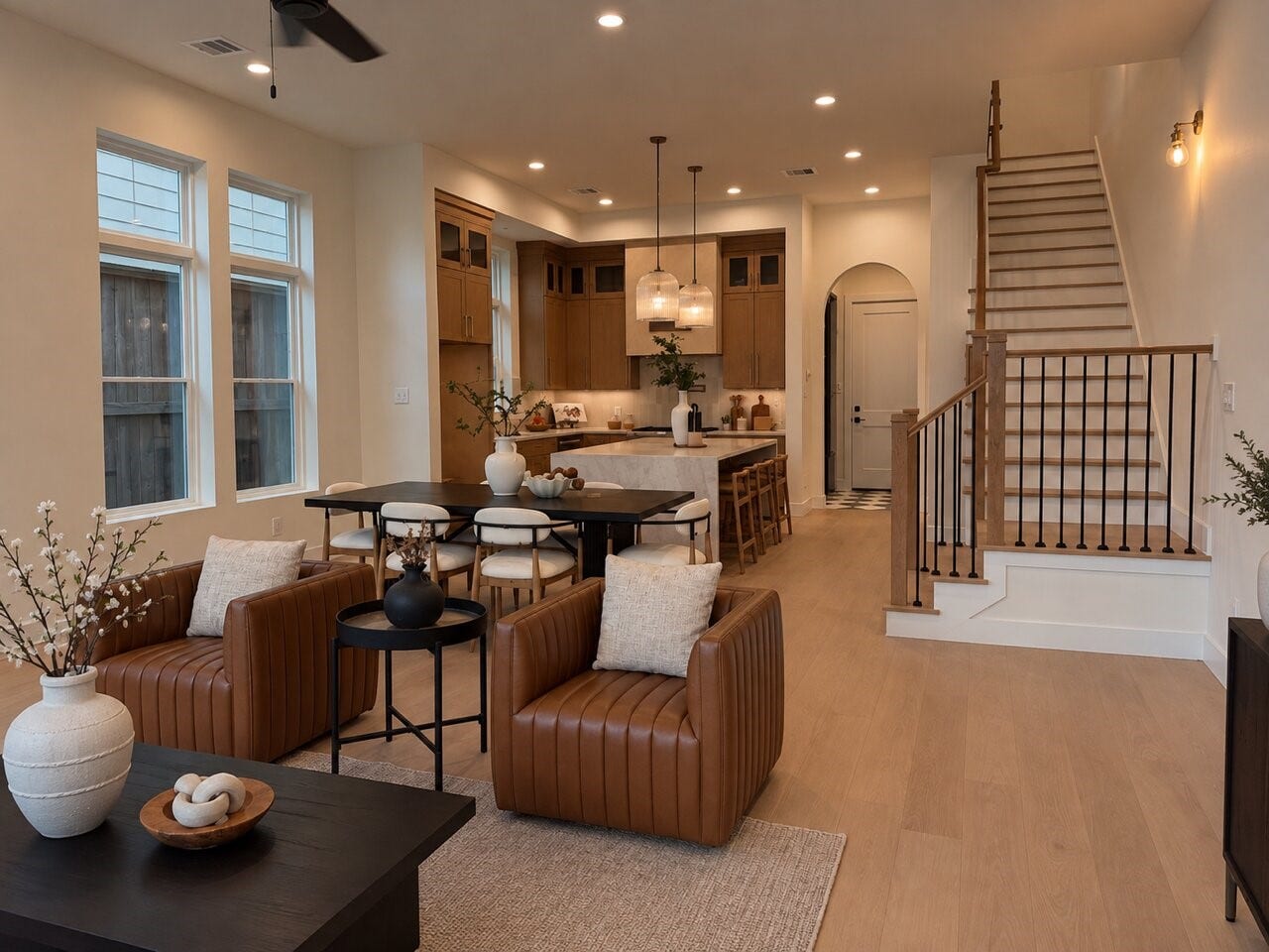 1122 Robbie Street, Houston, TX 77009 Living room with oversized sliding glass door opens to your covered patio and backyard, while letting in lots of natural light.