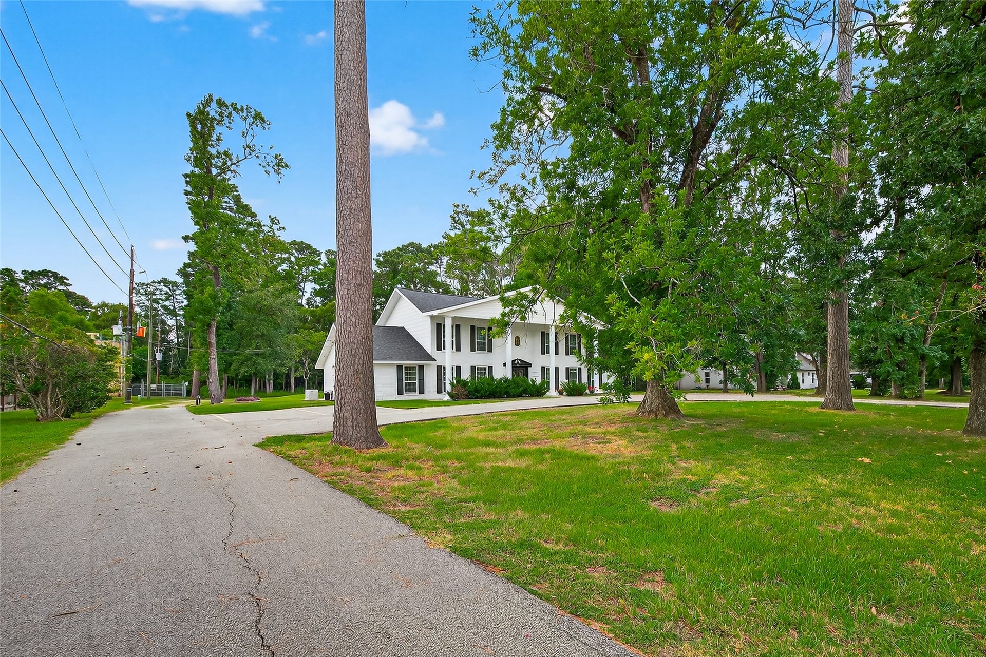 29902 E Hawthorne Drive, Spring, TX 77386 29902 view of driveway and home and through the trees to the right of photo you can see 29818.