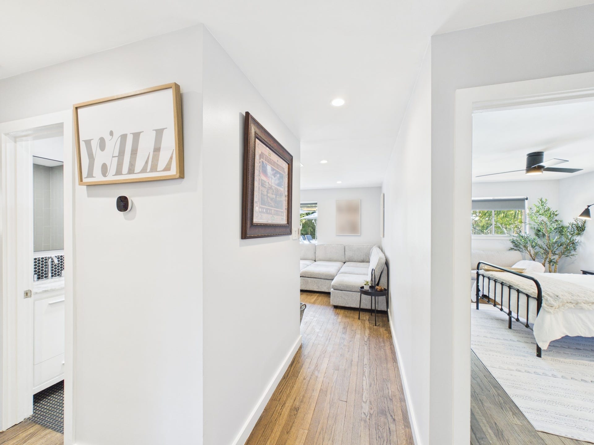 Split Plan with a Centralized Living Space