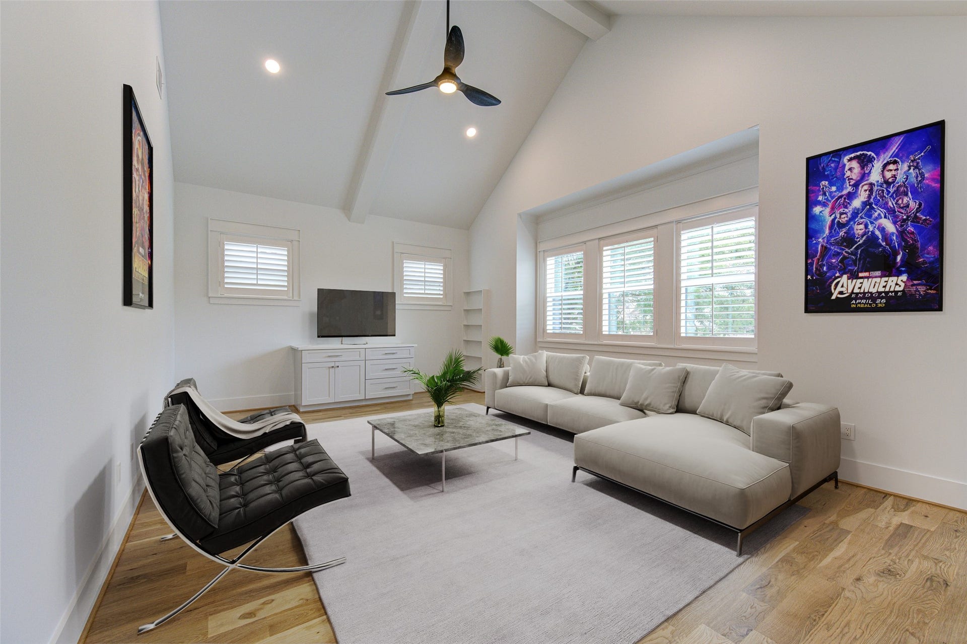 Game room on 2nd floor facing the front and with built-ins.