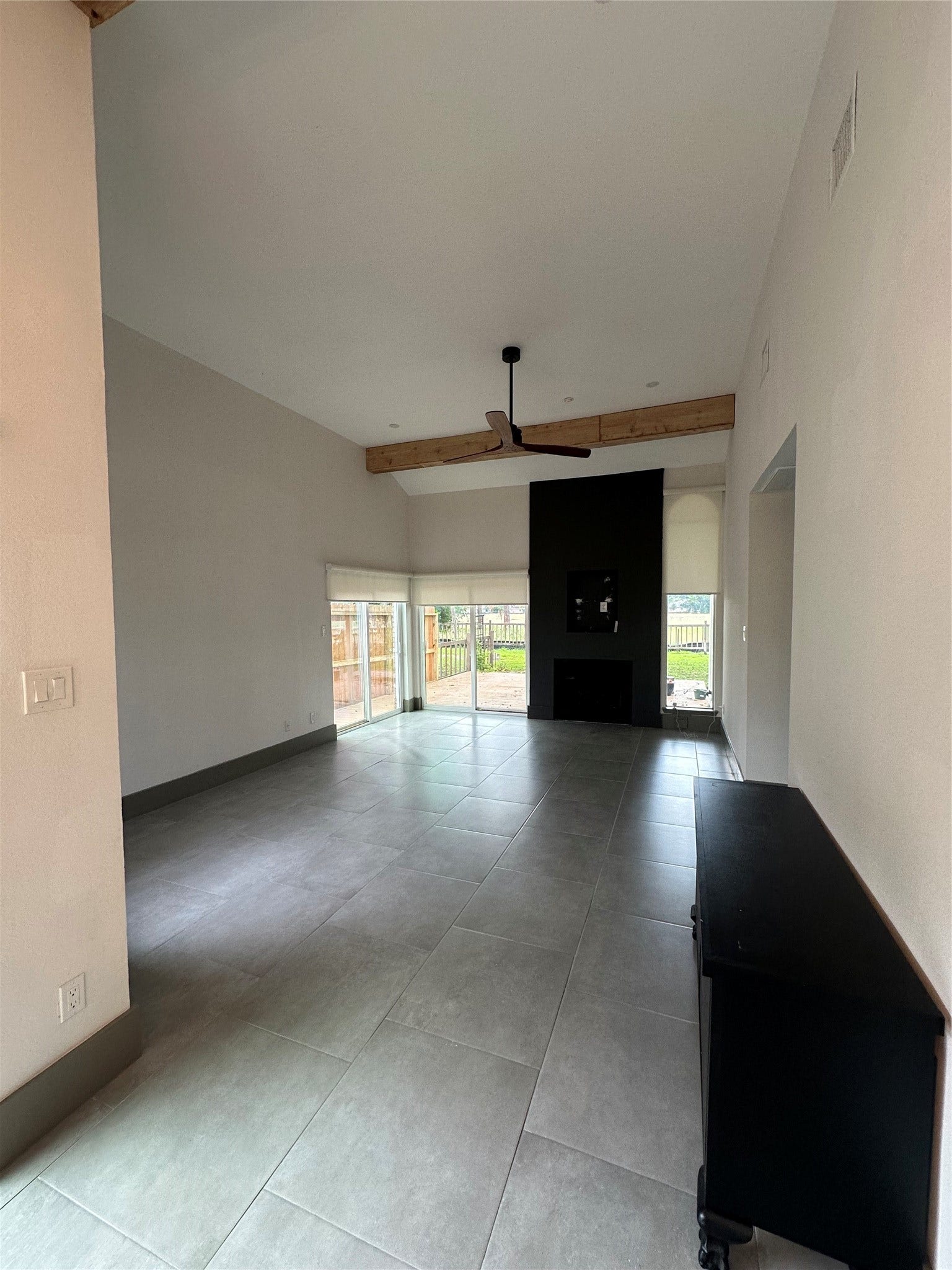 16162 Seahorse Drive, Houston, TX 77062 Living area with tons of Light, Fireplace, & Wood Beam