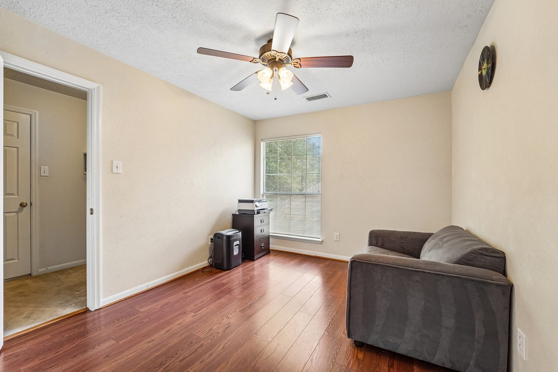 14 Serene Creek Place, The Woodlands, TX 77382 Bedroom #2 - was being used for an office space. Large closet is just off to the left.