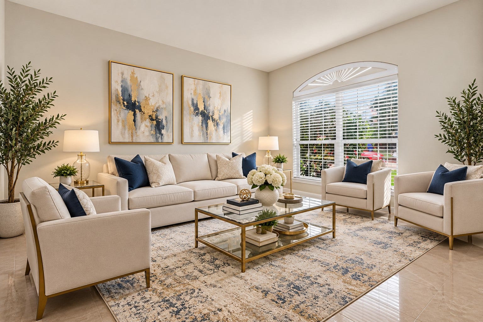 12315 Maily Meadow Lane, Sugar Land, TX 77478 Virtually staged formal living room to show usage of space.