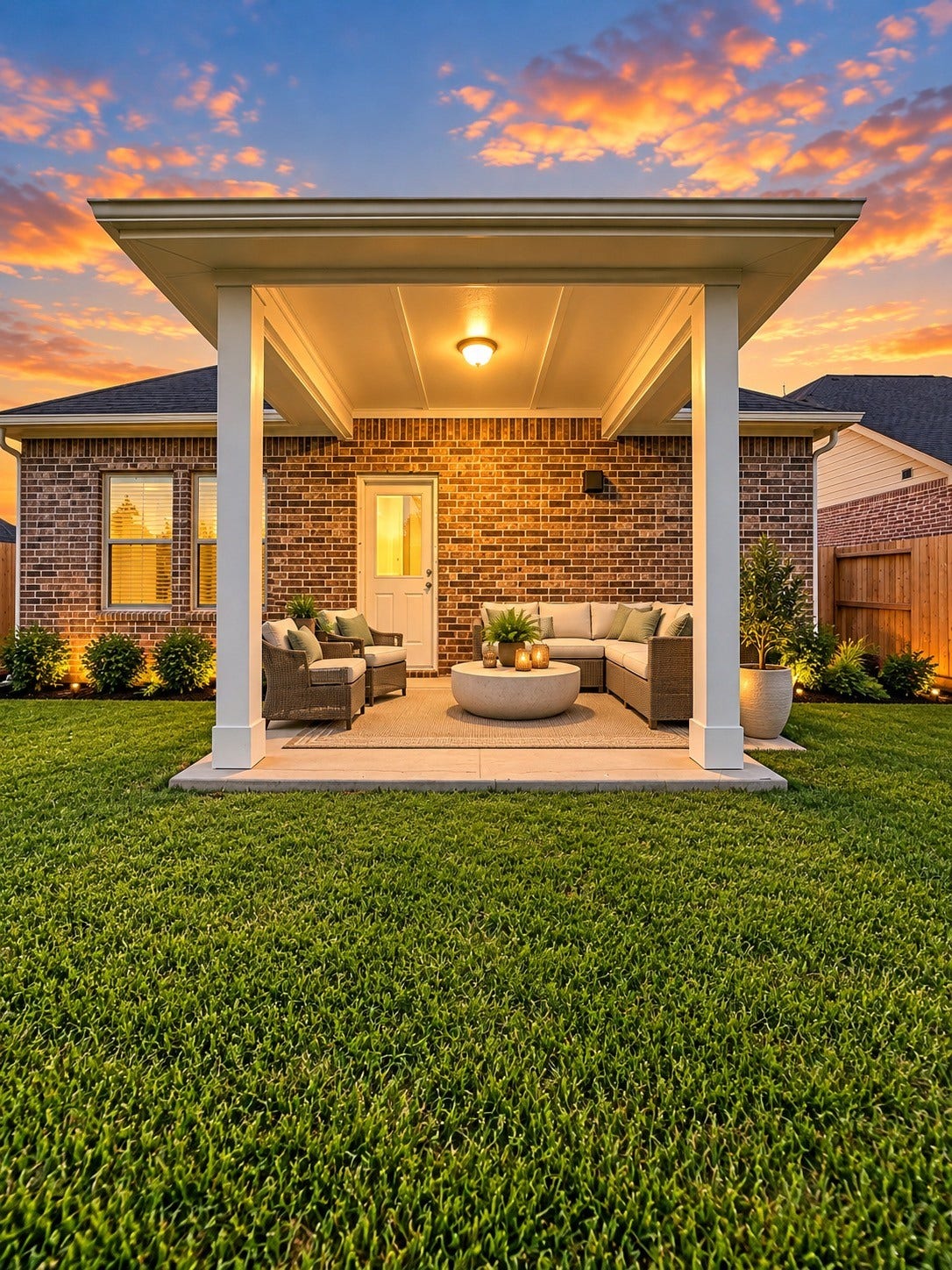 4622 Crater Run Drive, Texas City, TX 77539 Covered patio staged.