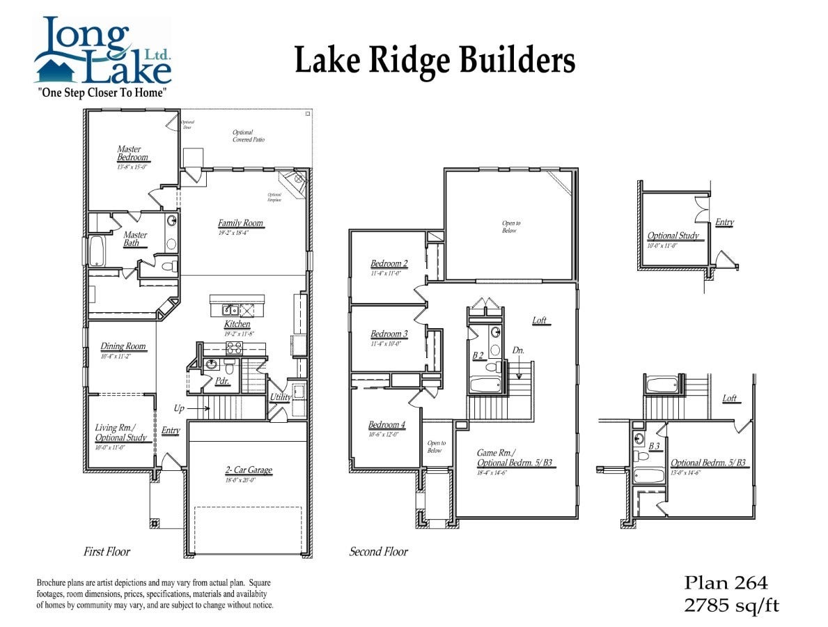 11119 Rose River Drive, Houston, TX 77044 Plan 264 features 5 bedrooms, 3 full baths, 1 half bath, and over 2,700 square feet of living space.