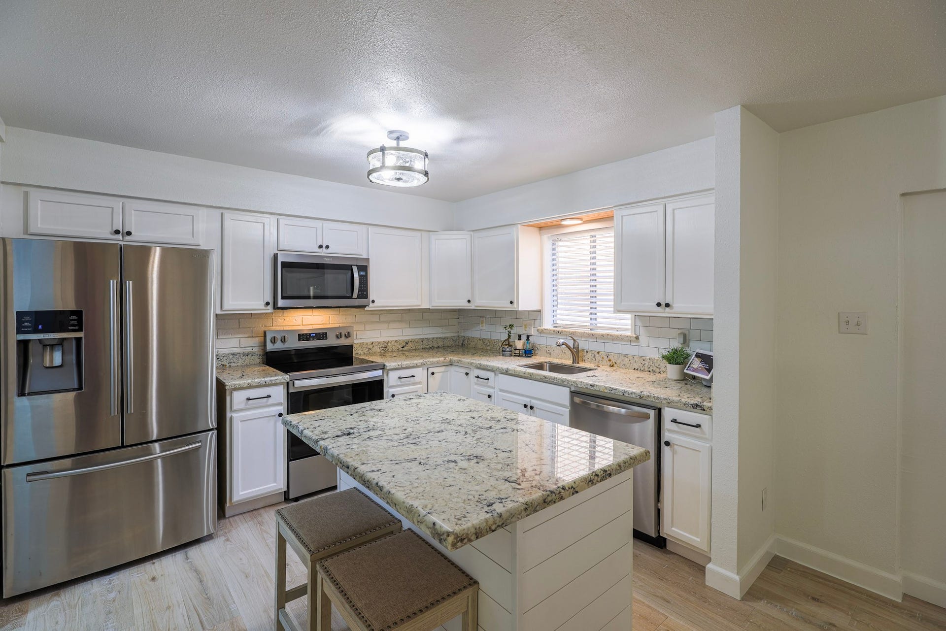 updated kitchen with center island