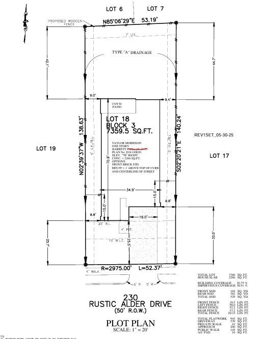230 Rustic Alder Drive, Crosby, TX 77532 230 Rustic Alder Drive Preliminary Plot Plan