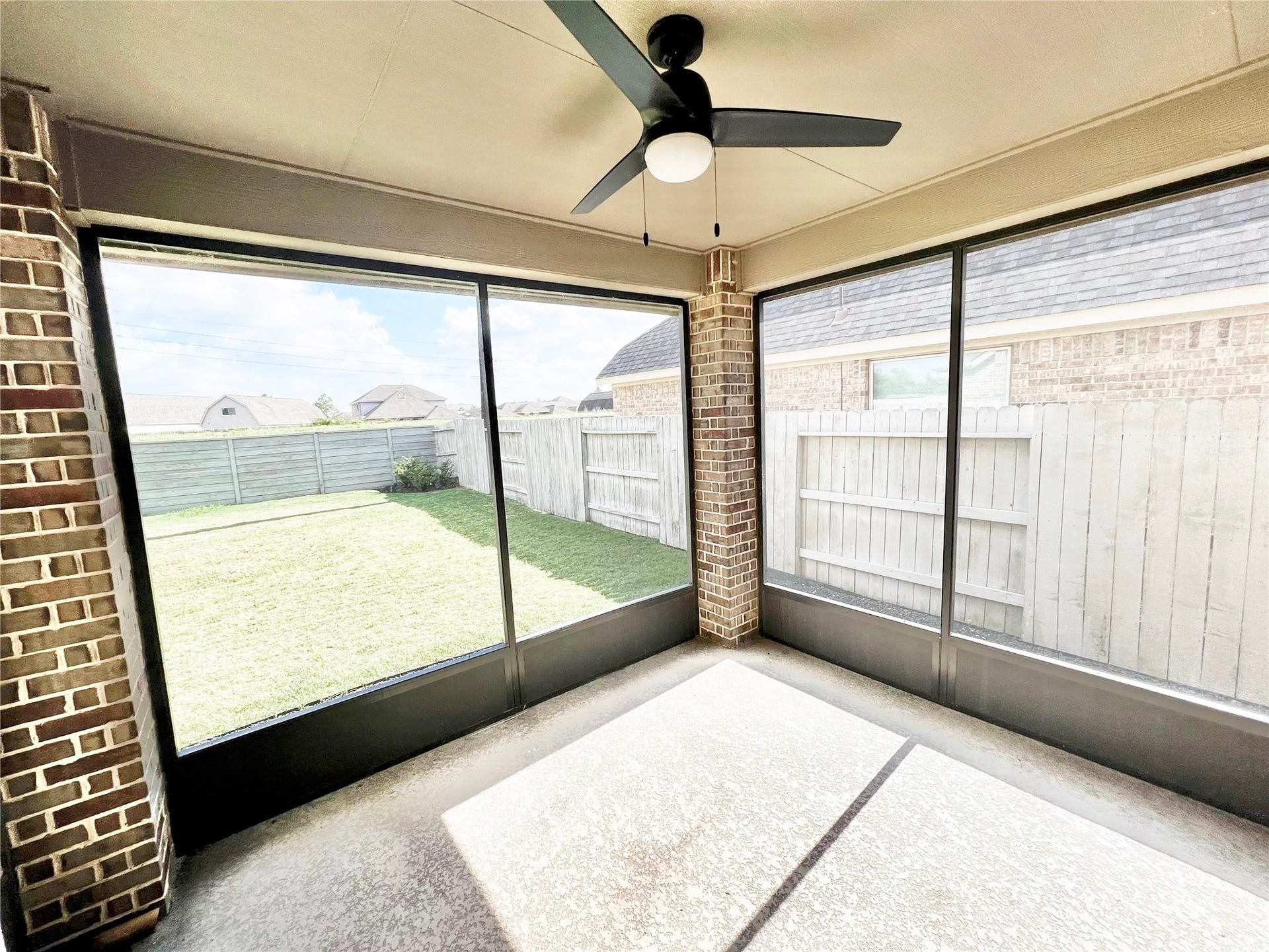 Enjoy large enclosed patio.