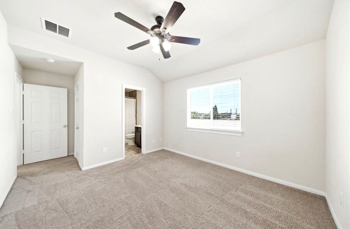 6363 Fairdale Lane, #L, Houston, TX 77057 View from the back of the secondary bedroom, facing the closet and full bathroom
