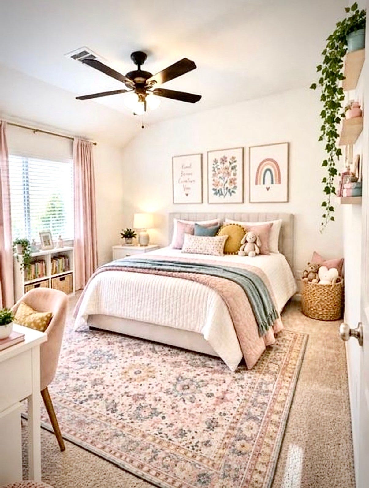 6363 Fairdale Lane, #L, Houston, TX 77057 Spacious and bright secondary bedroom (*virtually staged*) on 3rd floor with ceiling fan, closet, and en-suite full bath.