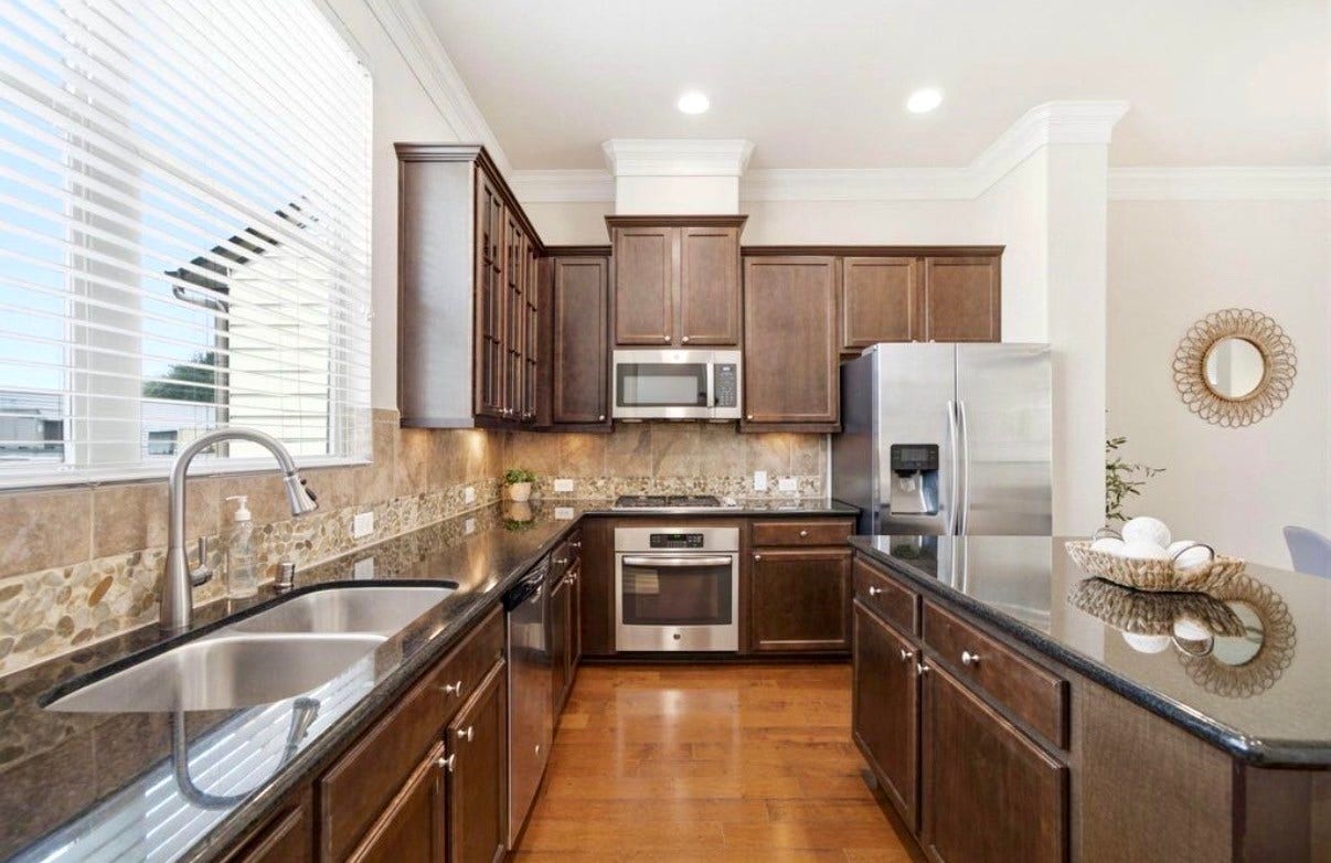 6363 Fairdale Lane, #L, Houston, TX 77057 Quality real-wood cabinets with lovely glass-paneled fronts that face the breakfast/dining area. All NEW soft LED lighting with easily-adjustable Color Temperature switch(es) allows you to adjust the brightness and color to your exact preference!