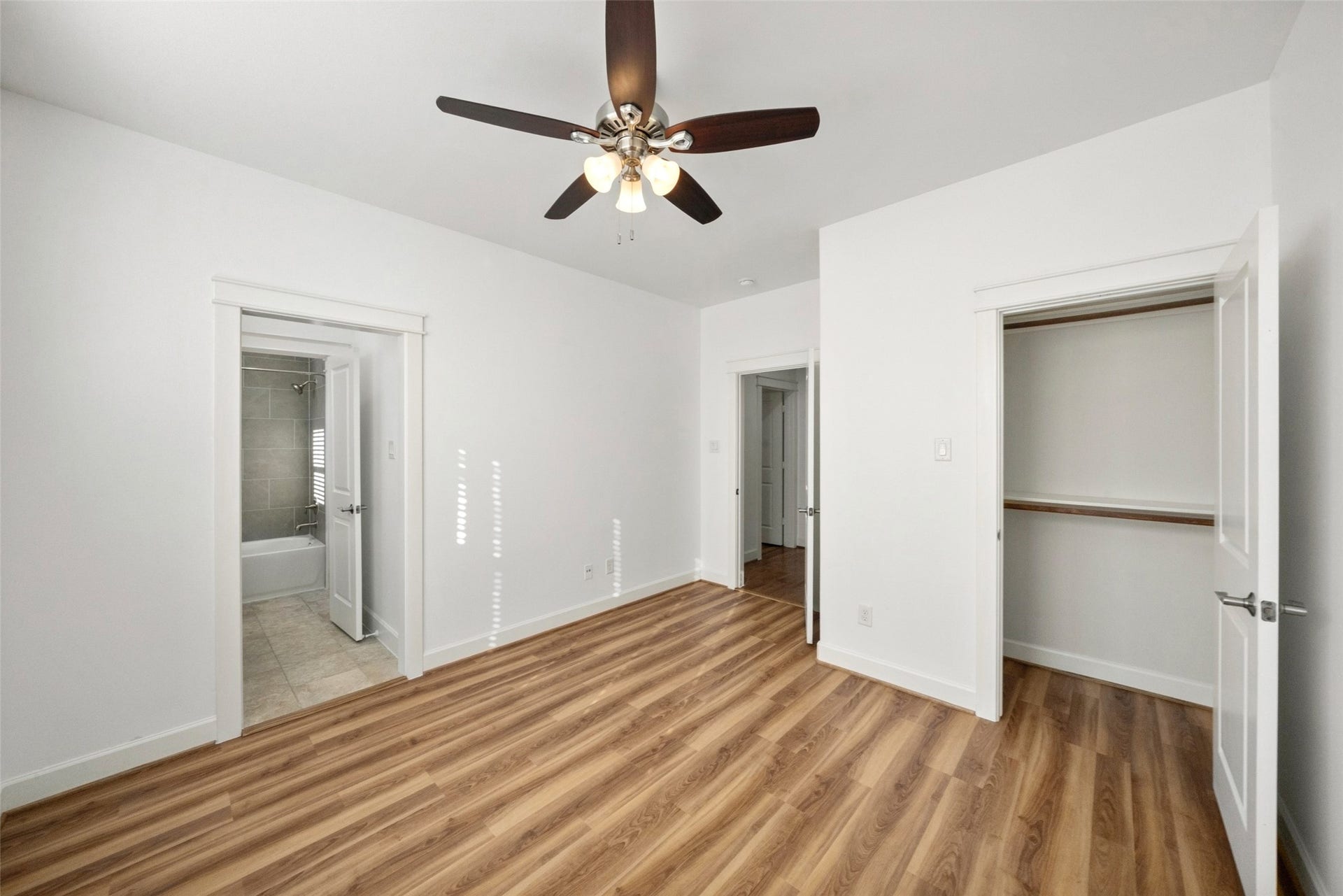904 W 20th Street, #A, Houston, TX 77008 Here is your 3rd bedroom on the 2nd floor with new luxury vinyl plank flooring as well.