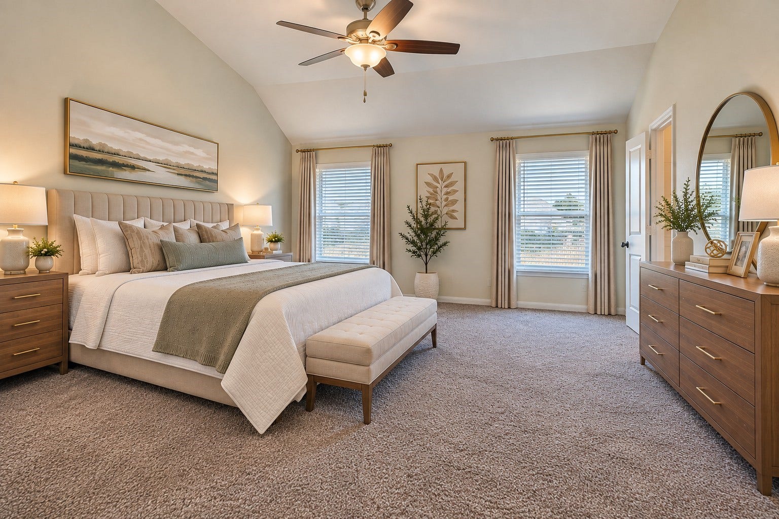 8202 Blooming Meadow Lane, Houston, TX 77016 Primary Suite Bedroom (AI Staged)