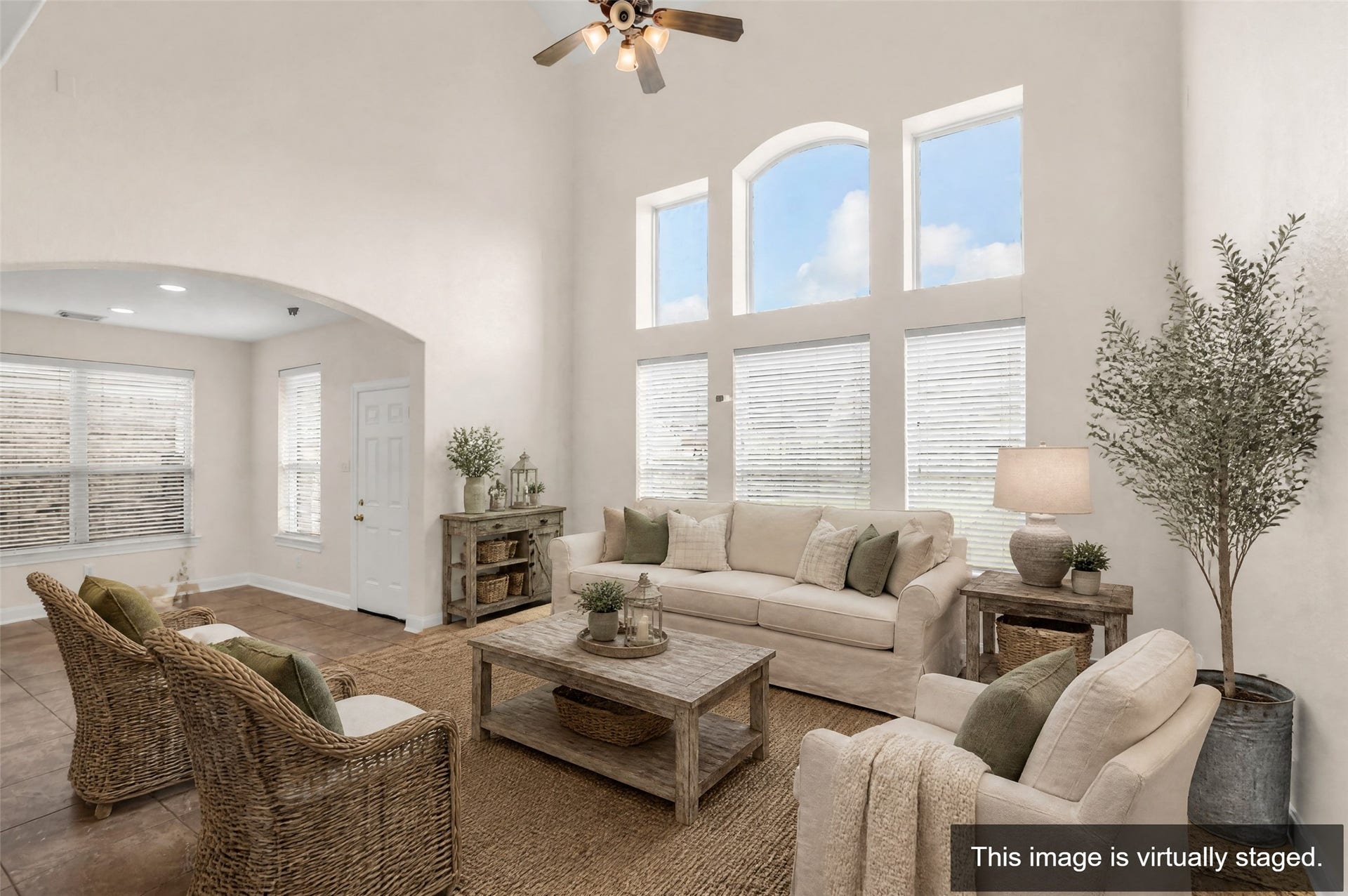 9907 Heritage Waters Court, Humble, TX 77396 Imagine relaxing in this beautiful space. Virtually staged Living Room