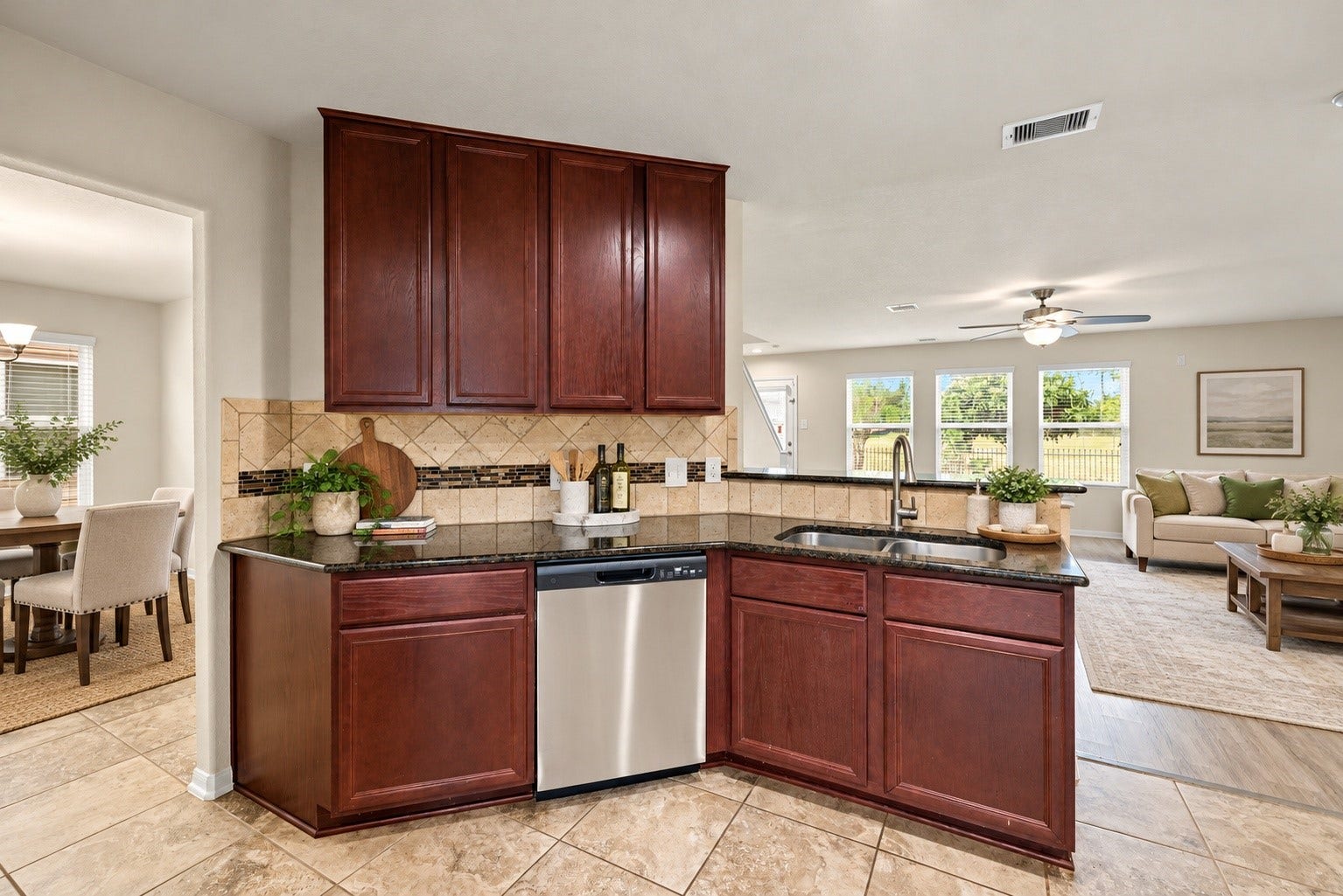 9979 Chimney Swift Lane, Conroe, TX 77385 Kitchen virtually staged.