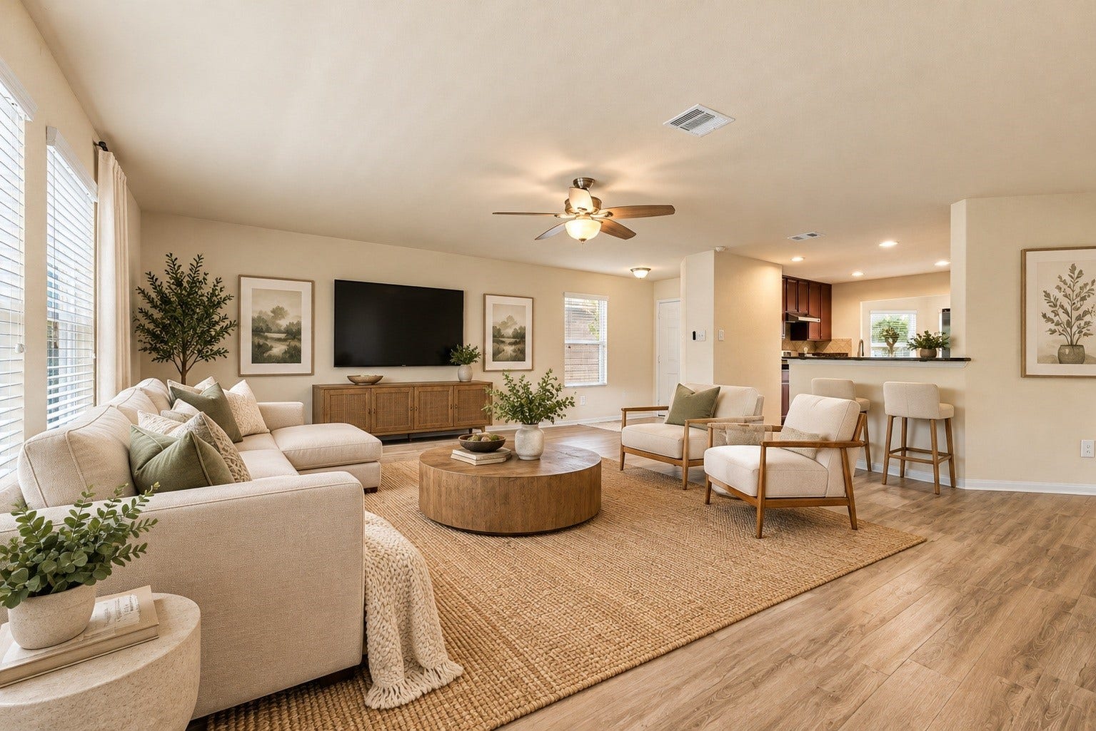 9979 Chimney Swift Lane, Conroe, TX 77385 Virtually staged family room option.