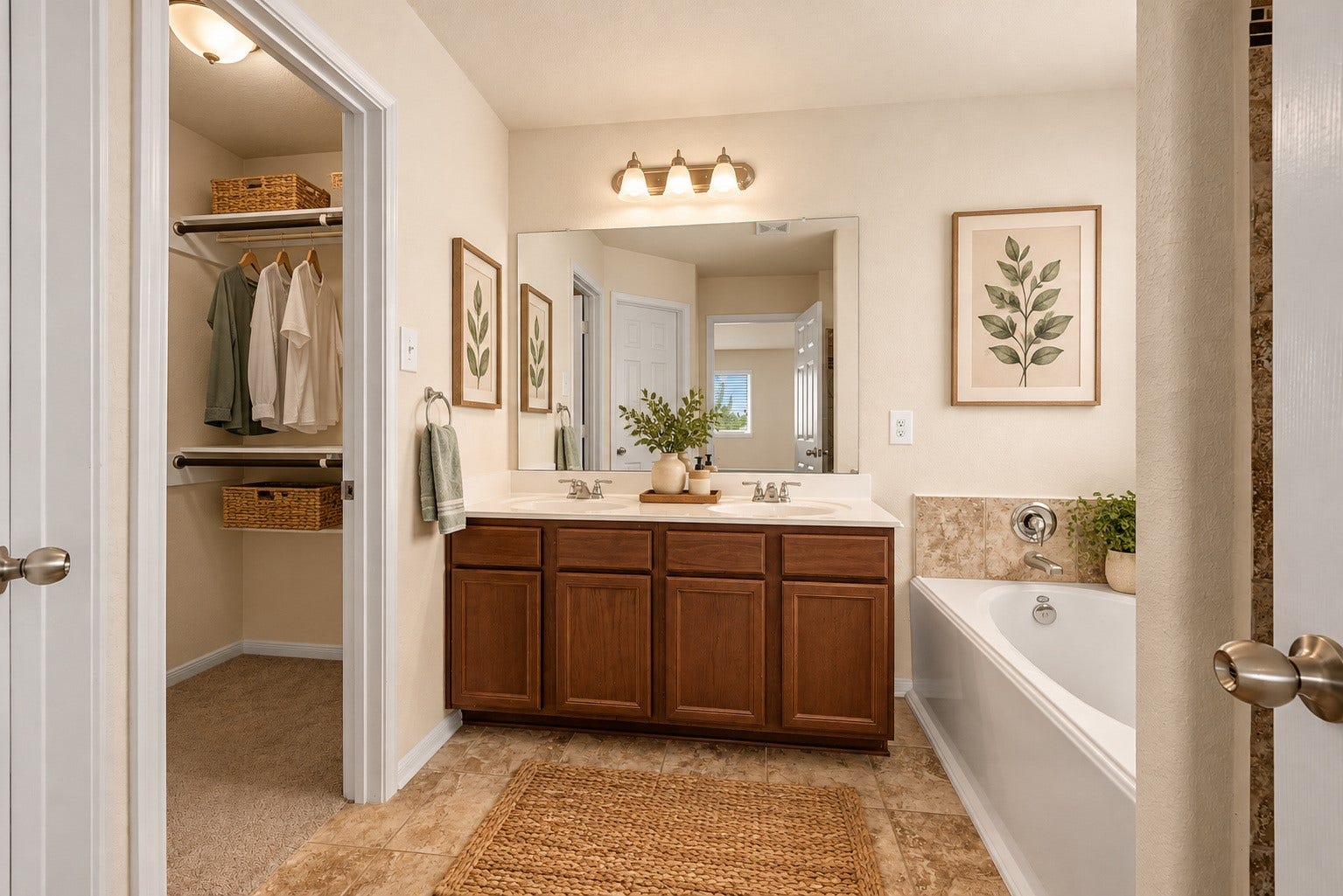 9979 Chimney Swift Lane, Conroe, TX 77385 Primary bathroom virtually staged.