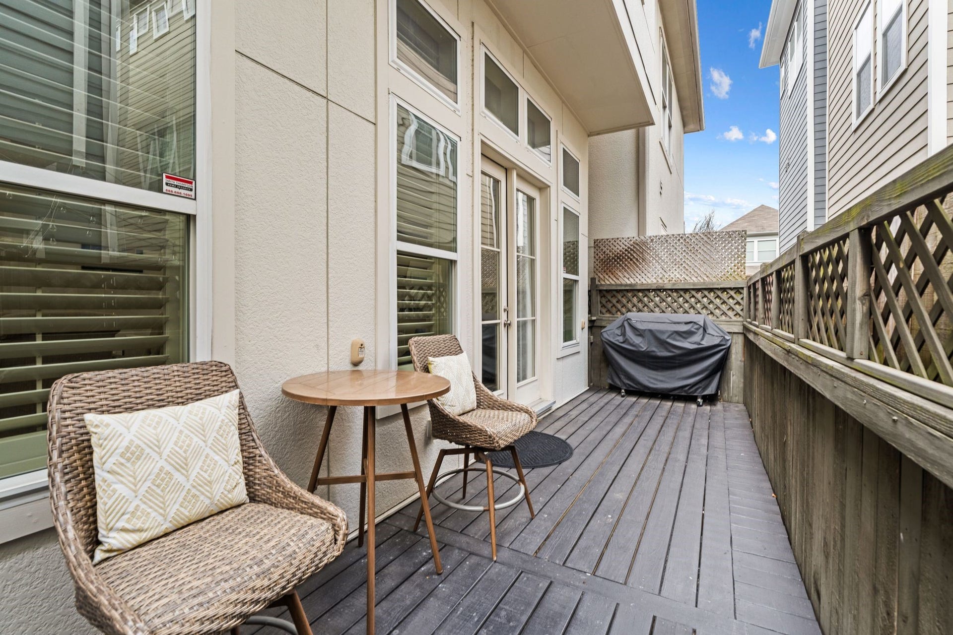 1337 W 24th Street, Houston, TX 77008 Outside, the backyard deck offers an inviting spot for morning coffee or evening conversation, with room for seating and grilling.
