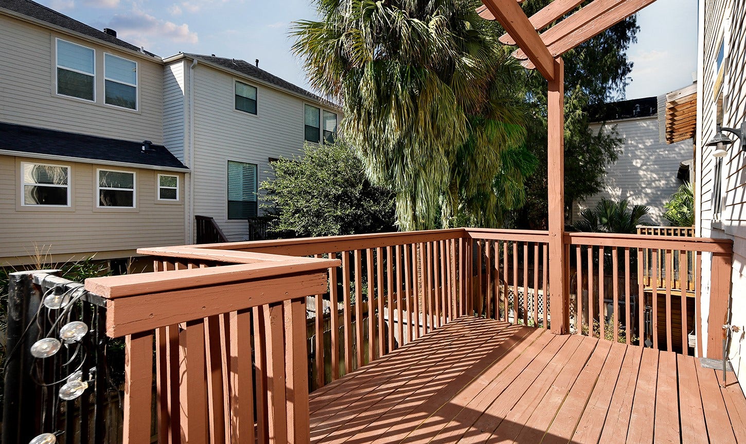 Backyard Deck off the Kitchen and Dining Areas