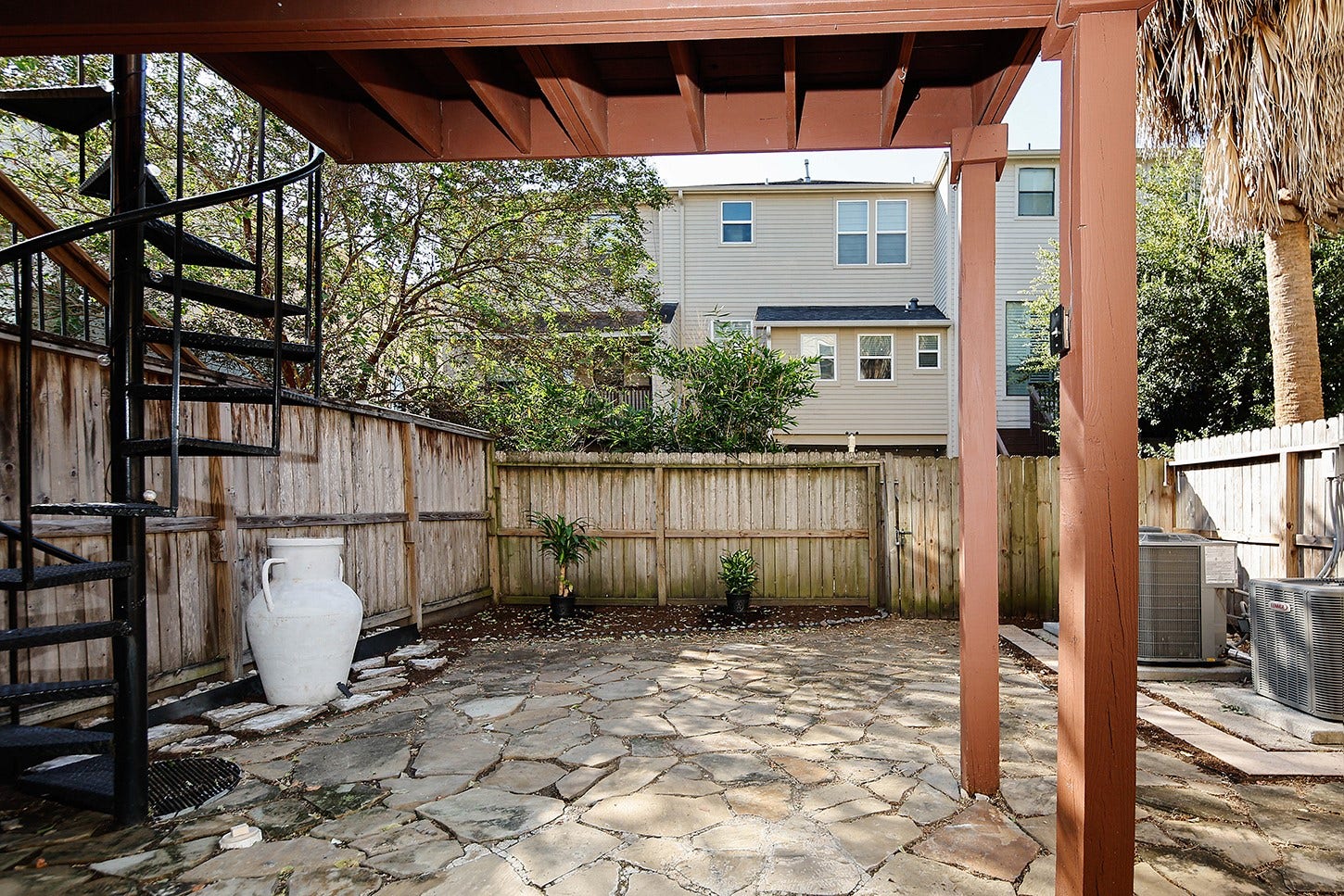 Private Backyard with Deck and Covered Patio