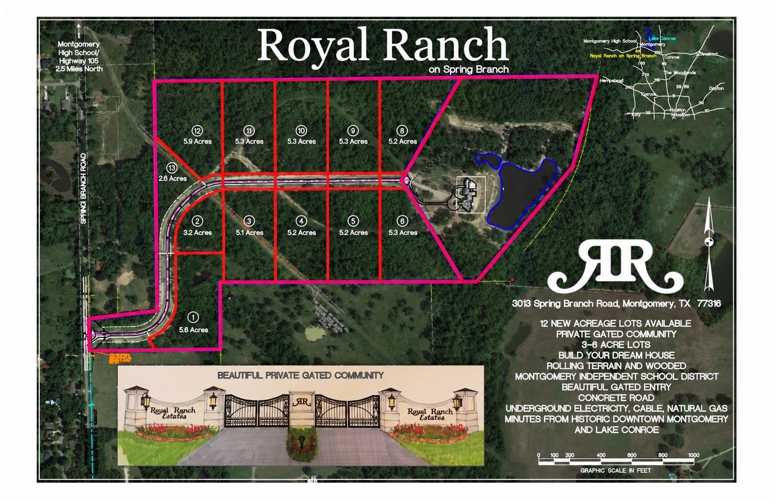 Lot 13 Spring Branch Rd, Montgomery, TX 77316 Neighborhood plat.