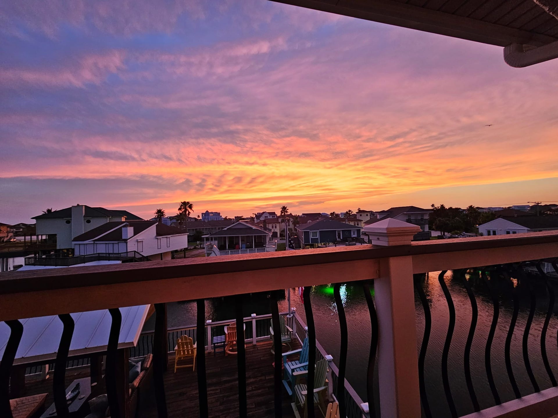 241 Tamana Drive, Tiki Island, TX 77554 Sunset from your deck