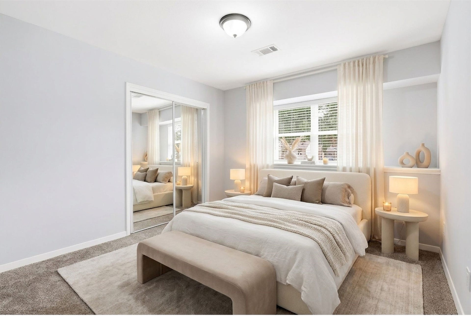 2503 Moss Hill Drive, Houston, TX 77080 Bright and serene guest bedroom with ample natural light from a large window. (Virtual Staging)