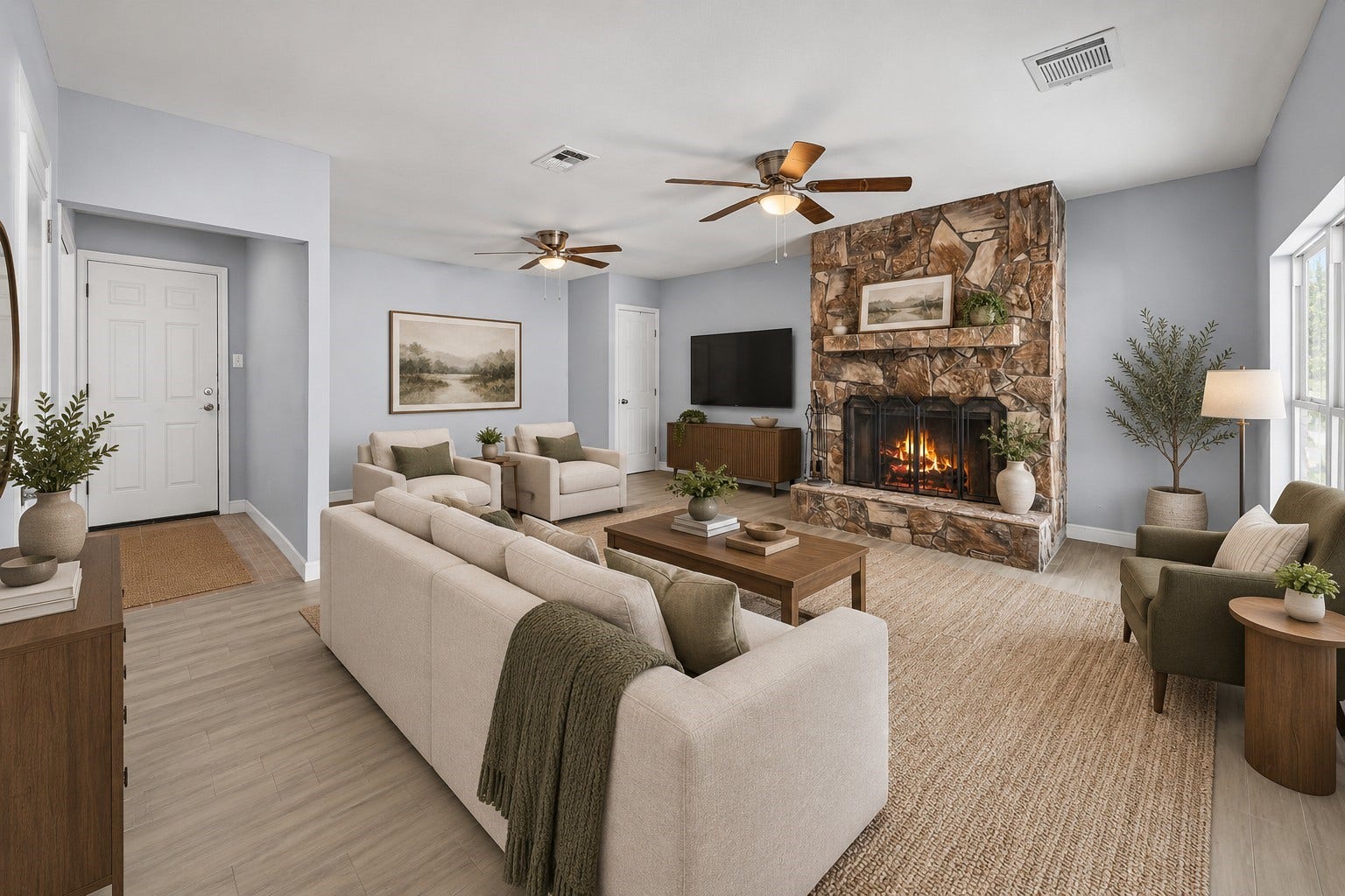 5507 Bertellis Lane, Houston, TX 77091 virtually staged living room