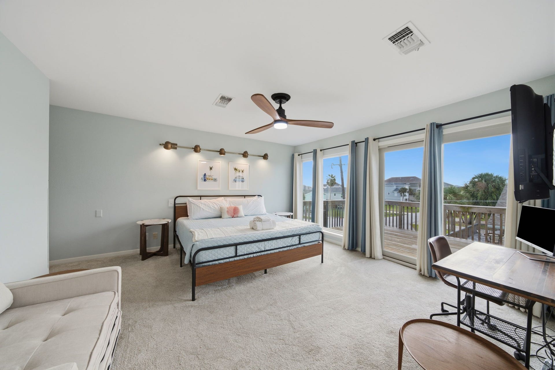 Even with a King bed, this top floor primary suite is a large room.