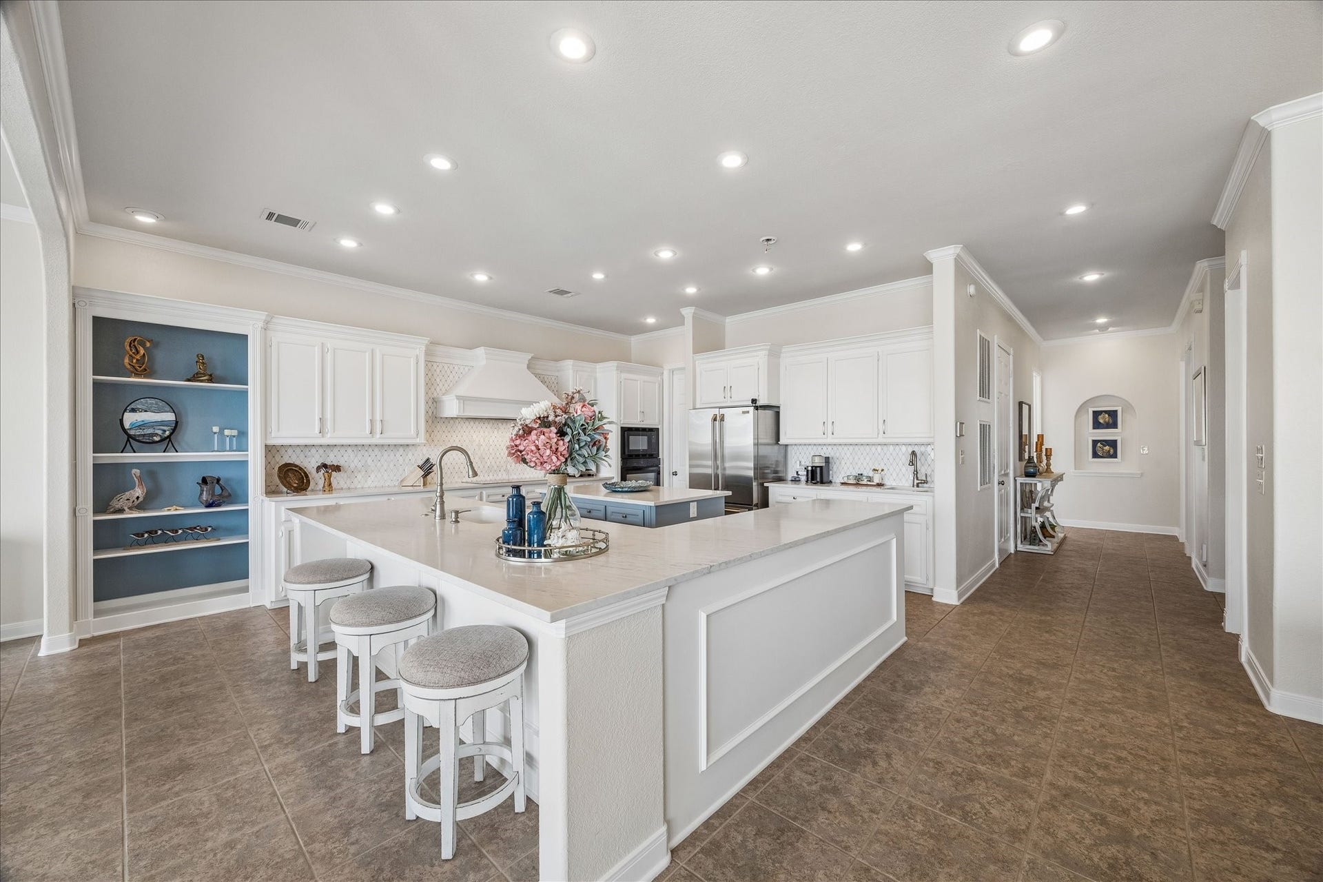 426 Sunset Circle, Tiki Island, TX 77554 In home ELEVATOR provides access to all levels for added convenience & for groceries!