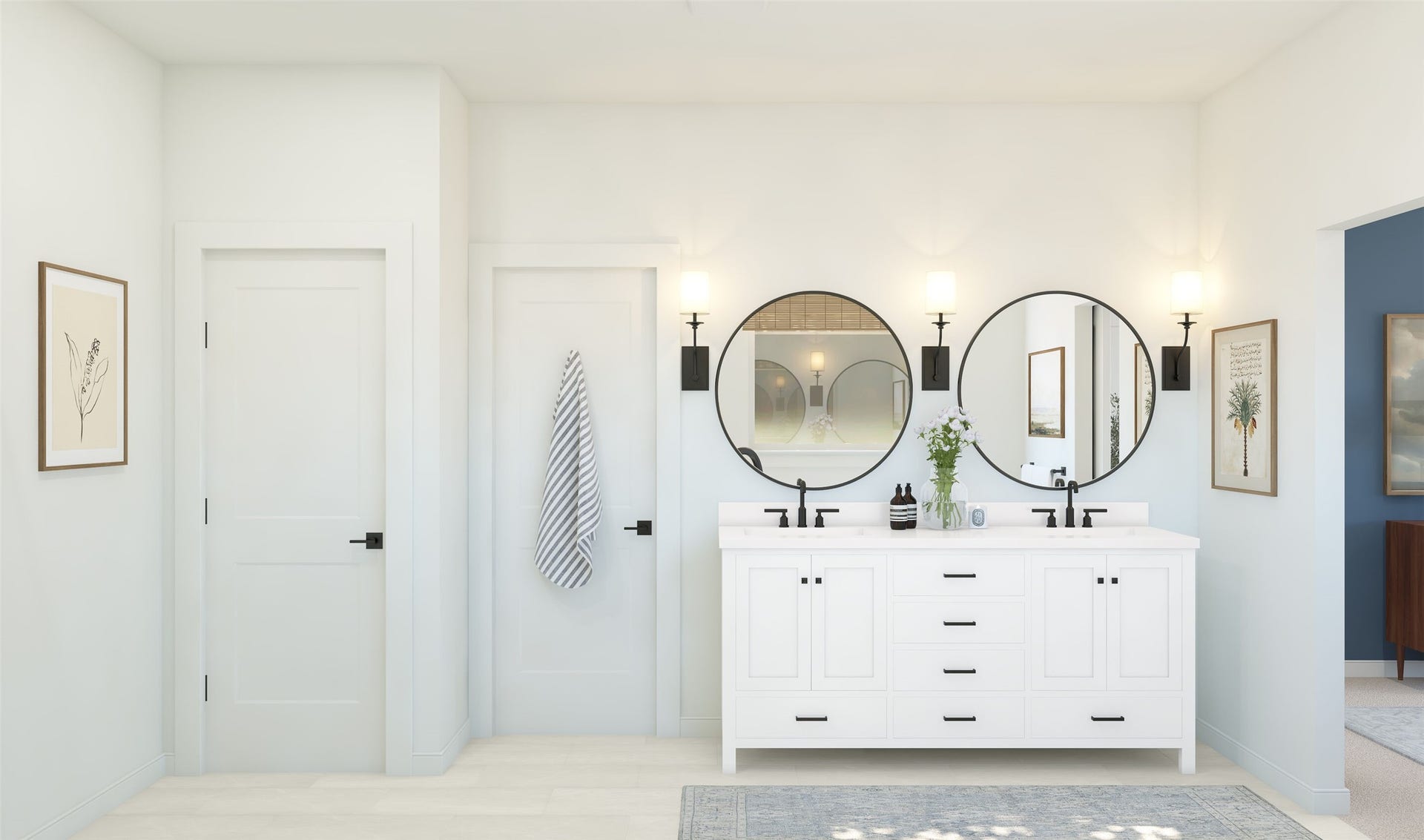 Relaxing primary bath (*Artist rendering used for illustration purposes only. Colors/finishes may differ from the ones currently selected in the home.)