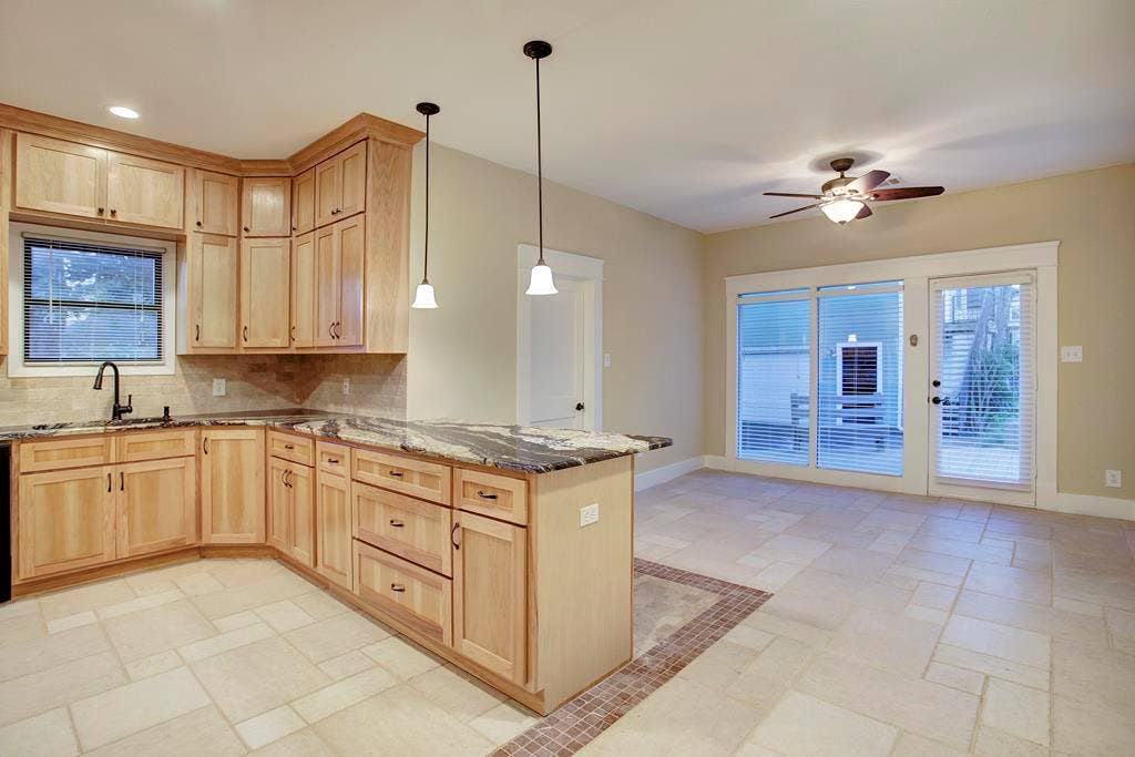 830 Key Street, Houston, TX 77009 New Pendant Lighting, Ceiling Fans, Tumbled Marble Backslash & Floors