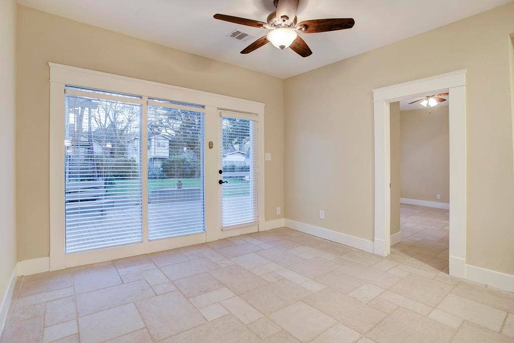 830 Key Street, Houston, TX 77009 Glass Doors Leading to 32x16 Custom Wooded Deck + Lots of Shade