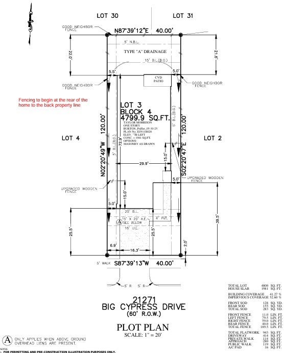 21271 Big Cypress Drive, Montgomery, TX 77356 21271 Big Cypress Drive Preliminary Plot Plan