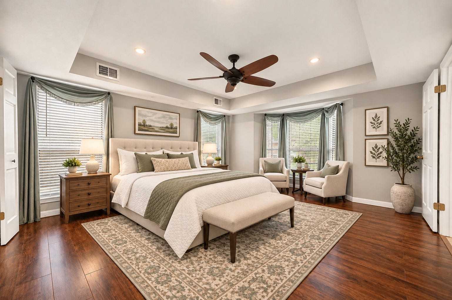 16405 Smith Street, Jersey Village, TX 77040 VIRTUALLY STAGED to showcase the impressive scale and possibilities of this spacious Primary Suite. Imagine a king-size bed, comfortable sitting area, and favorite furnishings creating your own private retreat.