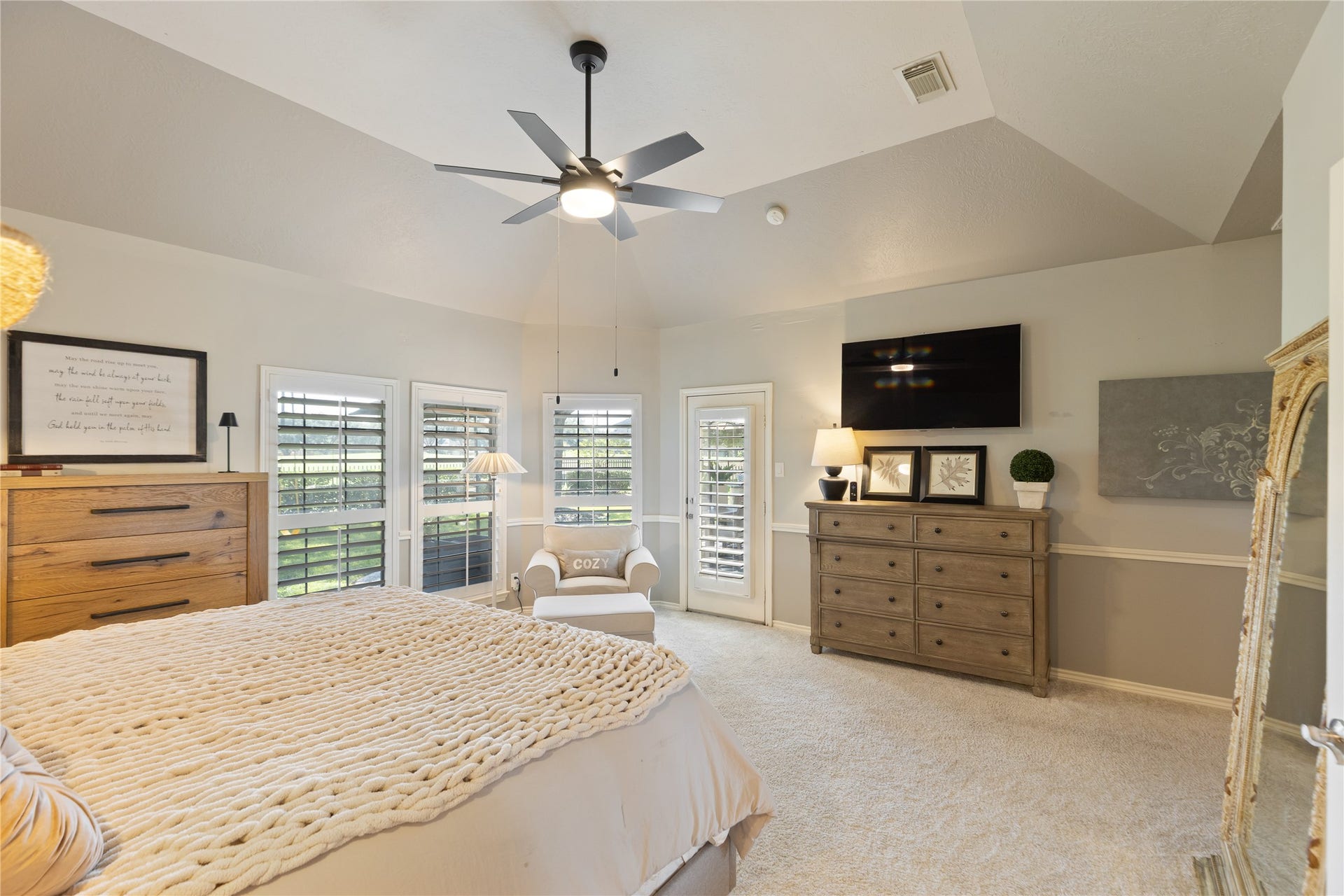 16511 E Canterra Circle, Houston, TX 77095 Primary bedroom with exit door to extended patio