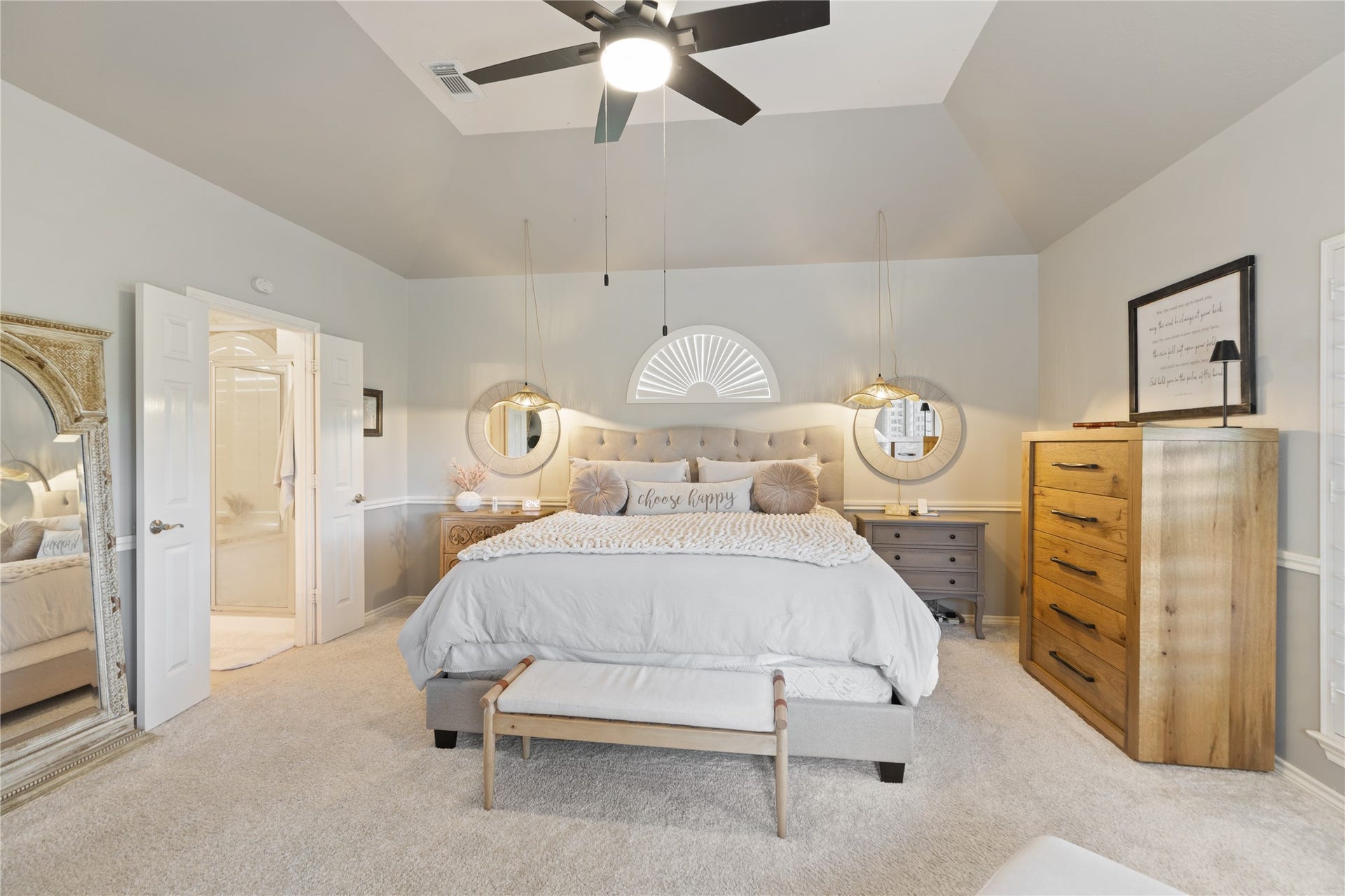 16511 E Canterra Circle, Houston, TX 77095 Primary bedroom with coffered ceiling