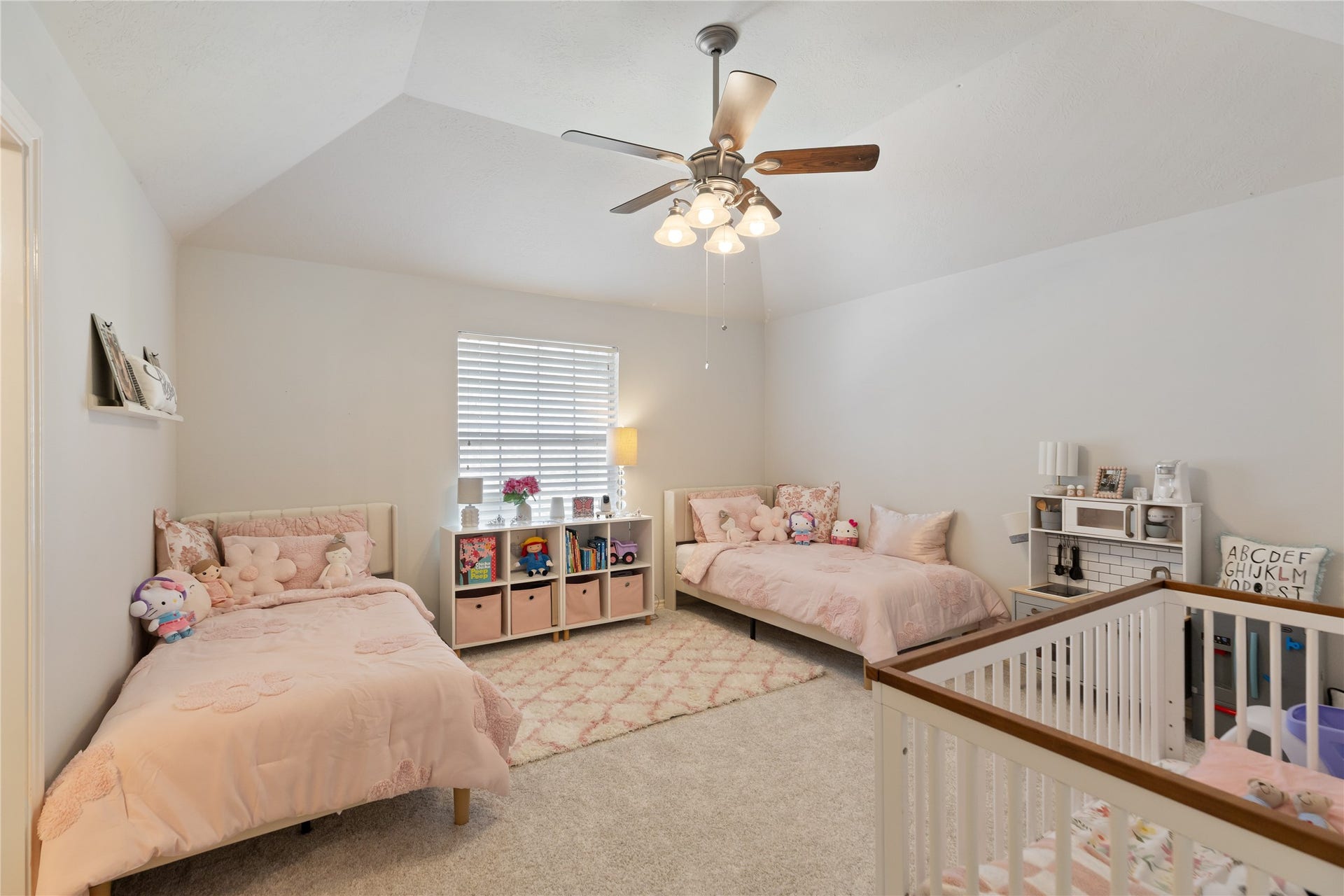 16511 E Canterra Circle, Houston, TX 77095 Upstairs bedroom #2 with vaulted ceiling