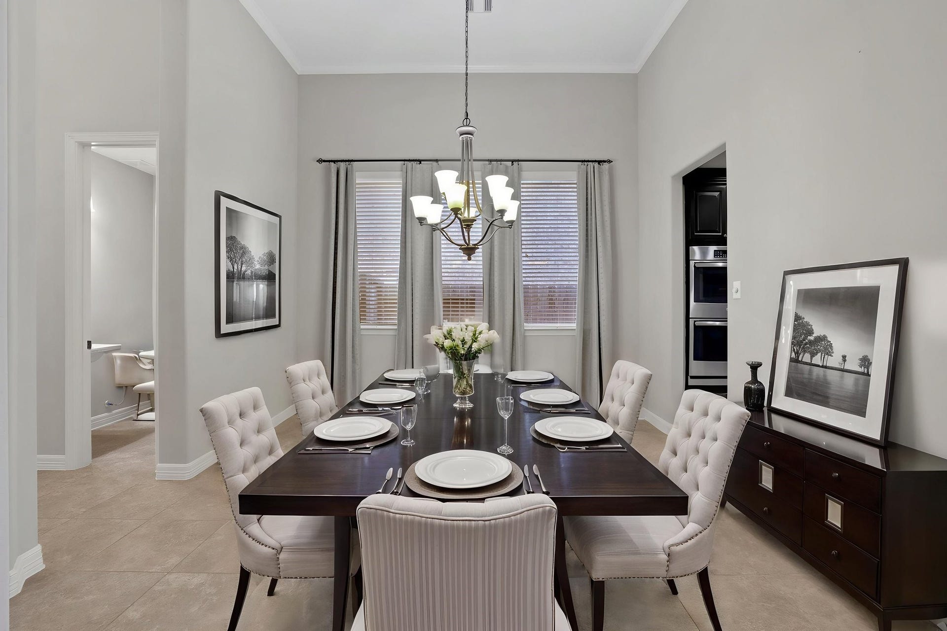 Dining room virtually staged