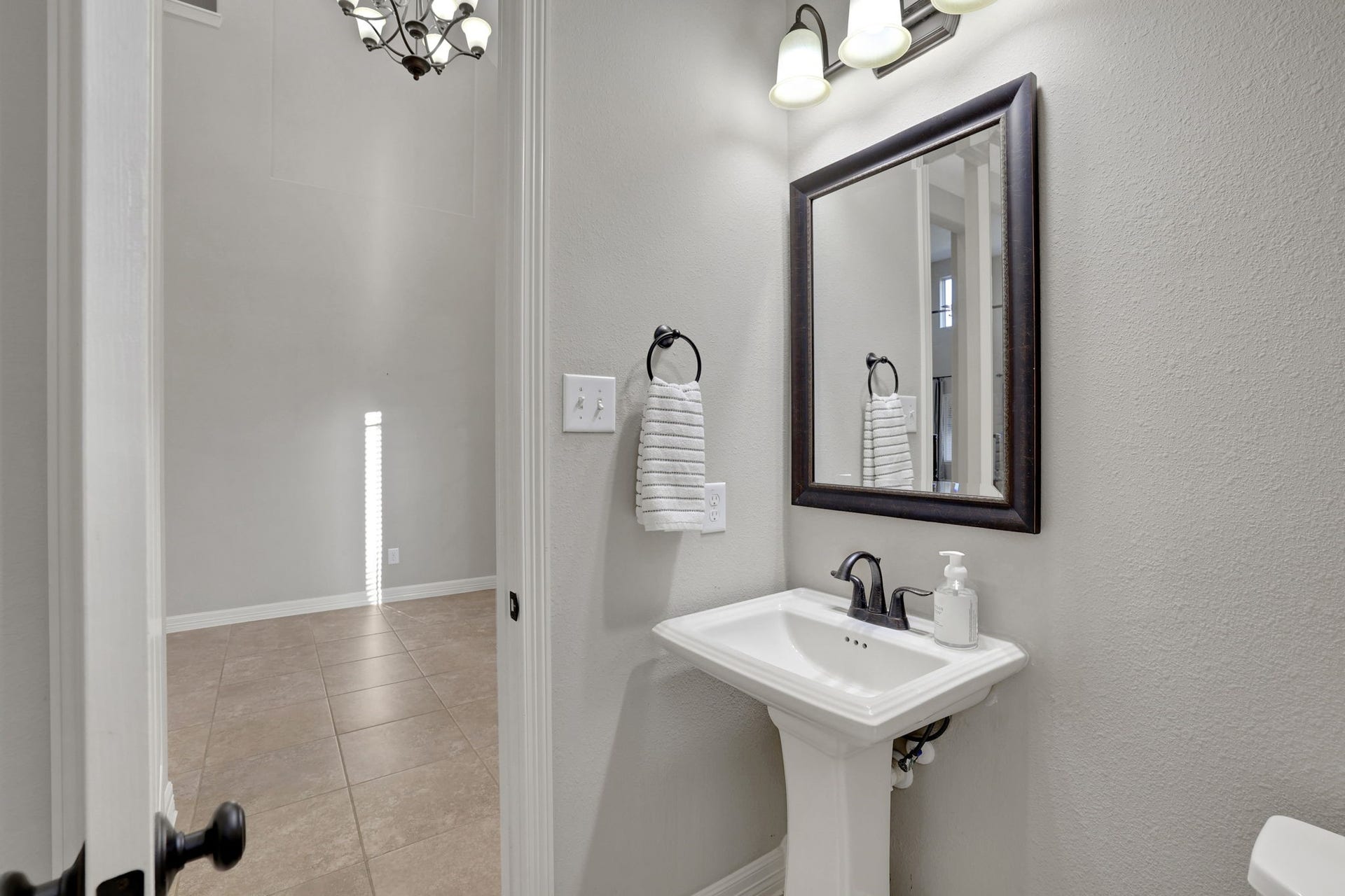 Half bath downstairs for guests