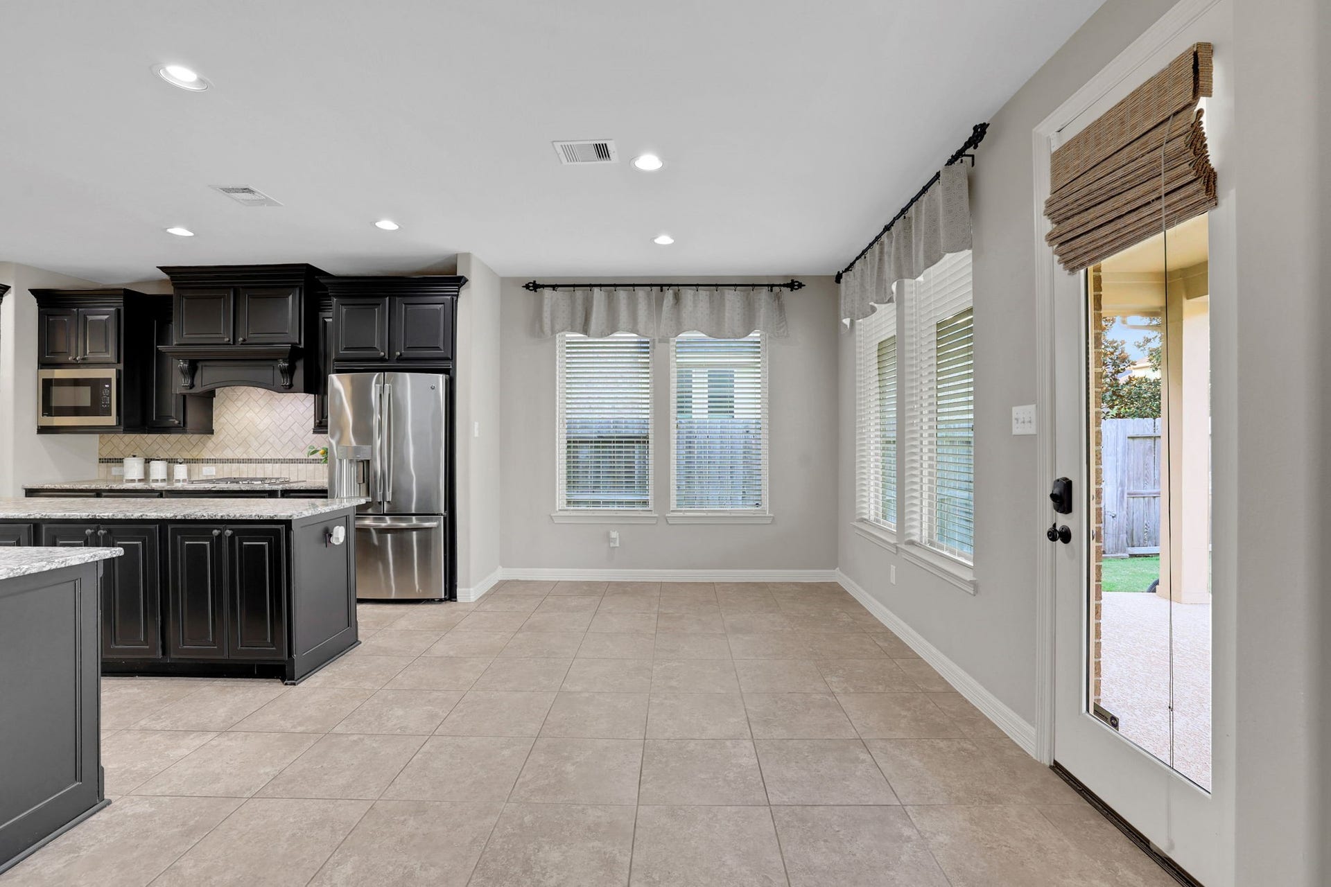 The breakfast area is large and will accommodate a nice size table