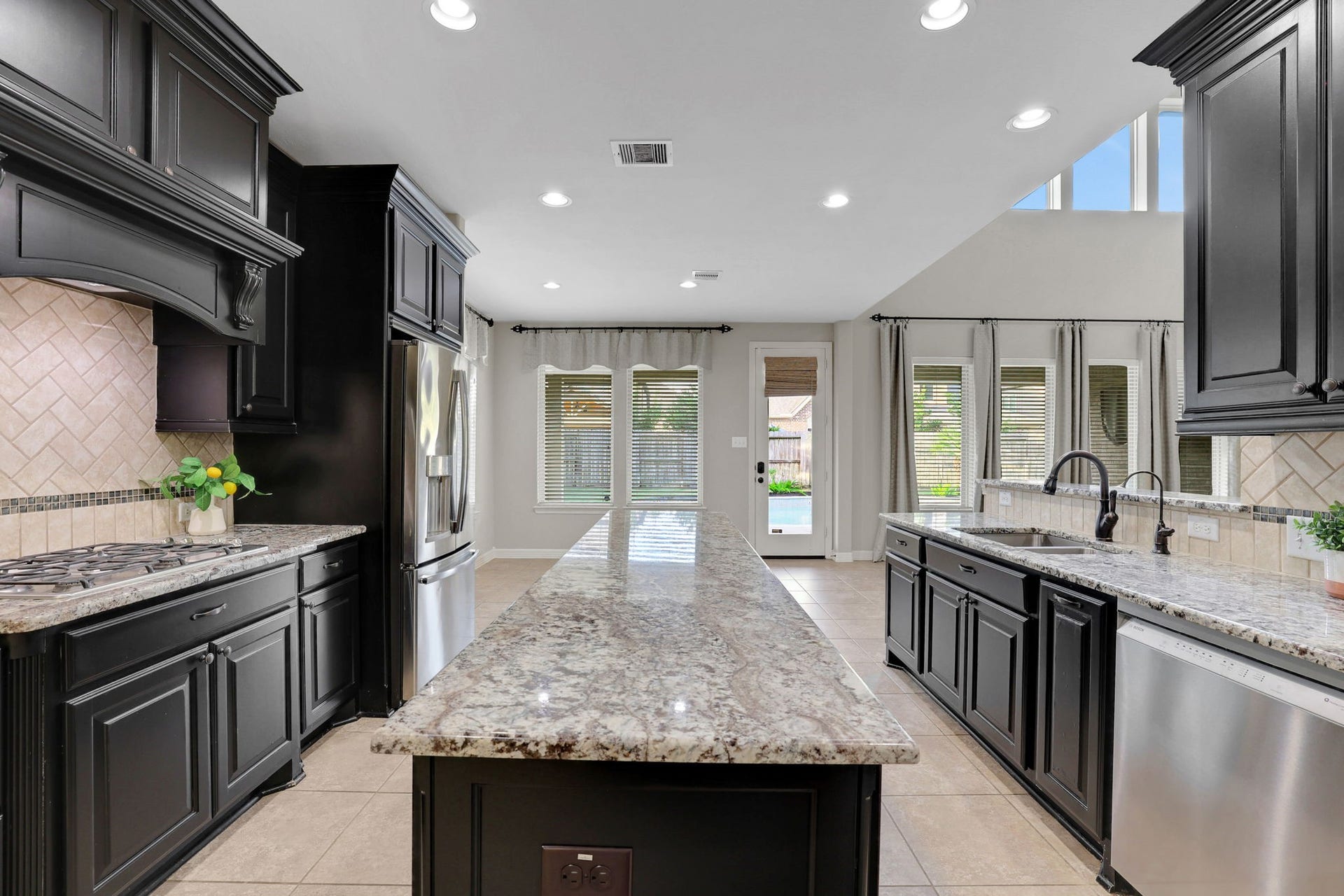 The cabinet and counter space in this updated kitchen will not disappoint